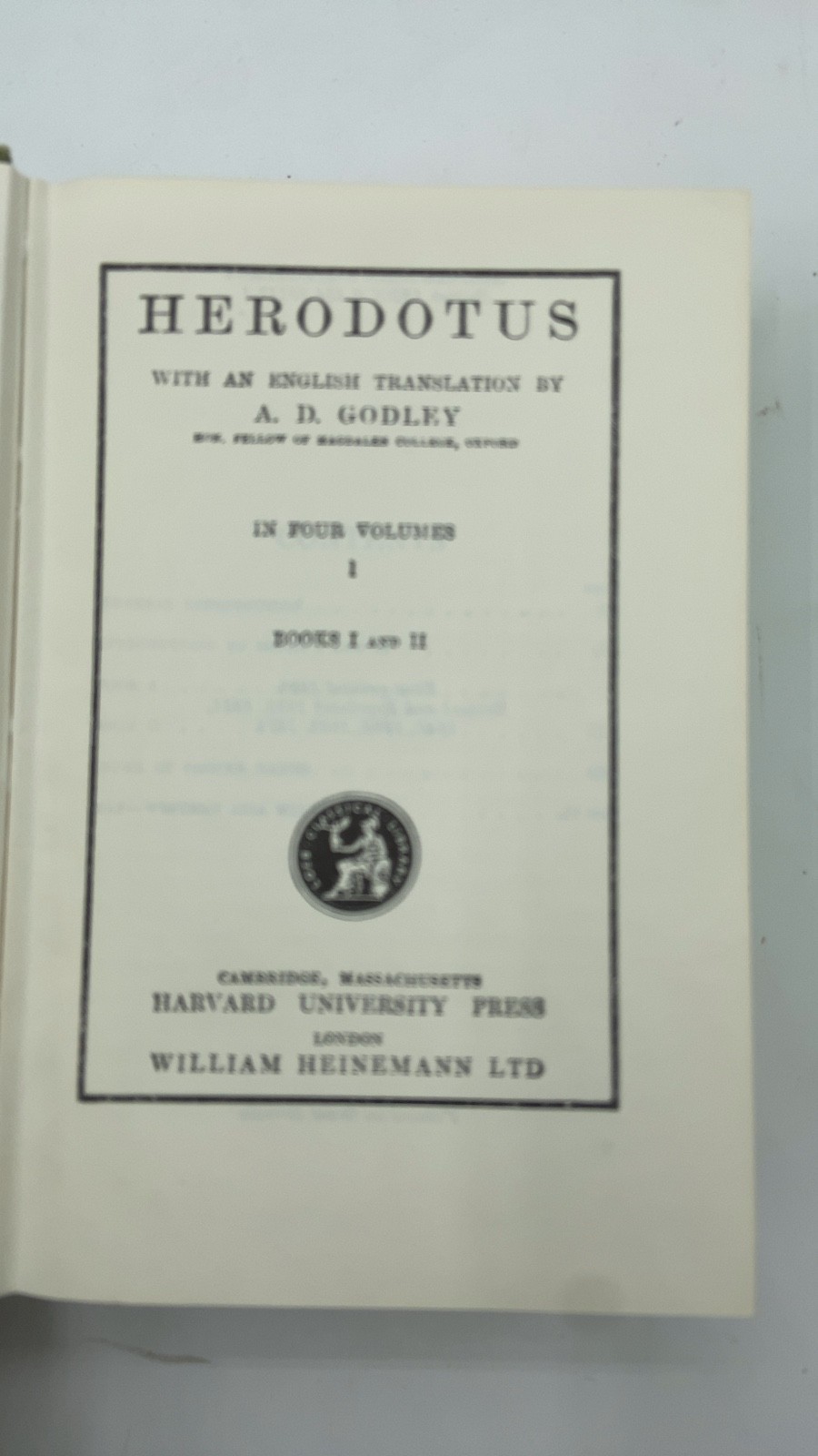 Herodotus (Loeb Classical Library, Volumes: I, II, IV) Herodotus; Translated …