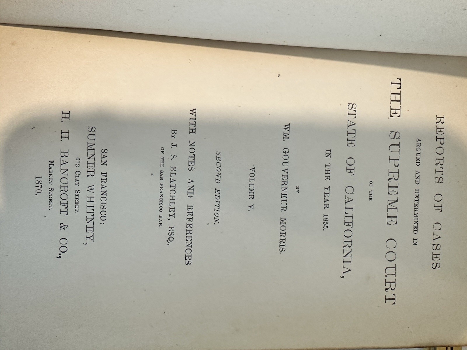 Antique 1850’s California State Supreme Court Law Case Review Books. Decor