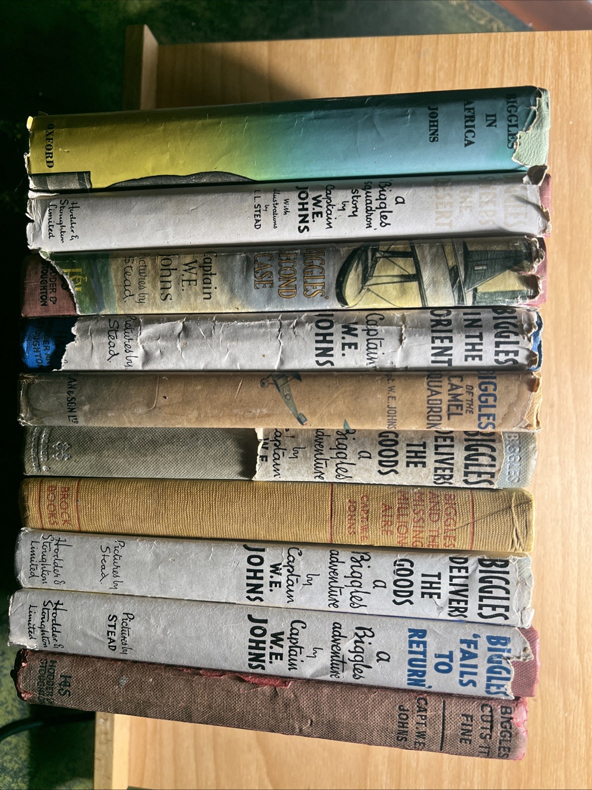 Collection Of 10 Vintage Biggles Hardbacks 1950s Capt W E Johns BIGGLES