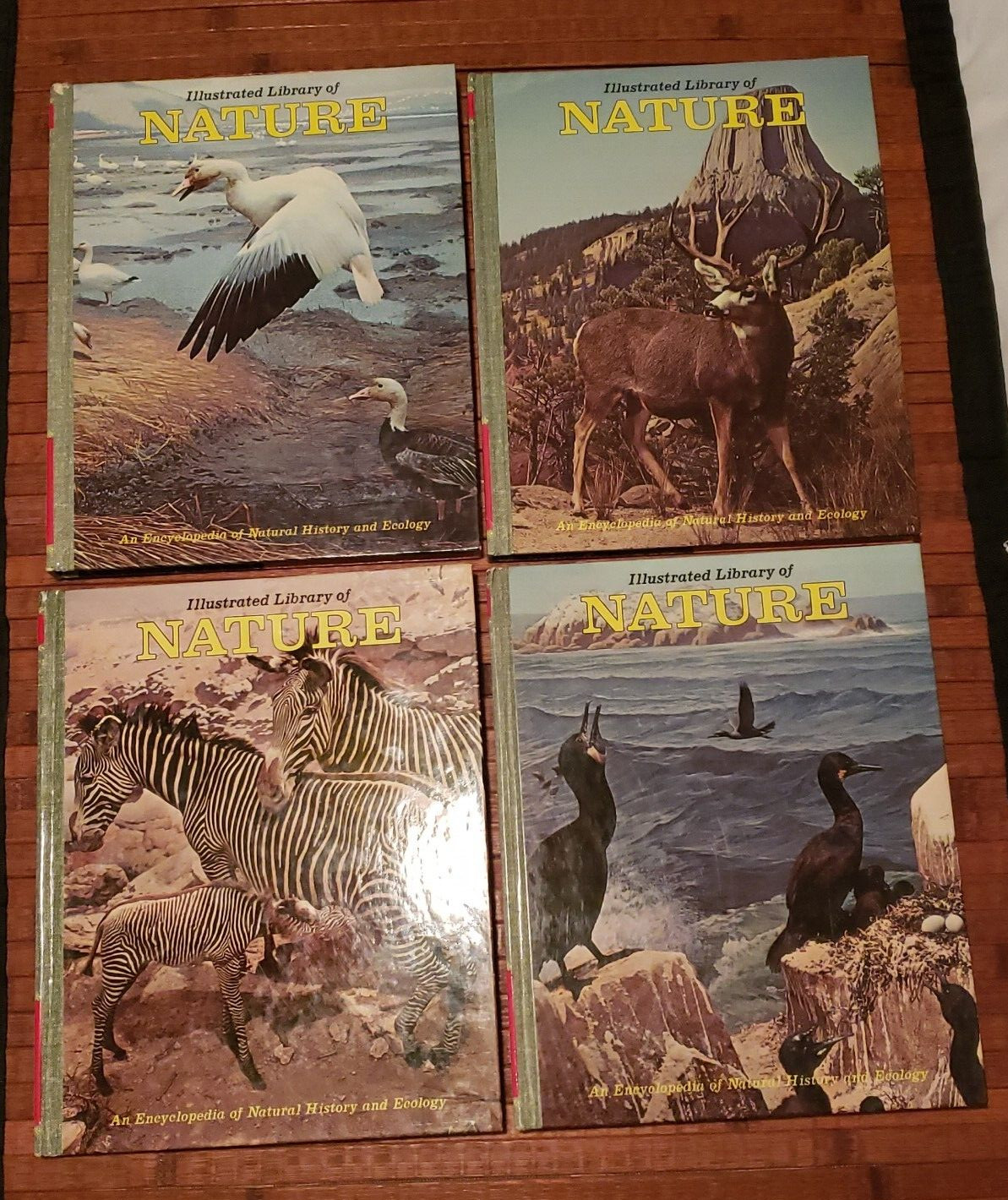 Illustrated Library Of Nature 1-4 Hardcover Natural History Ecology Animals Vtg