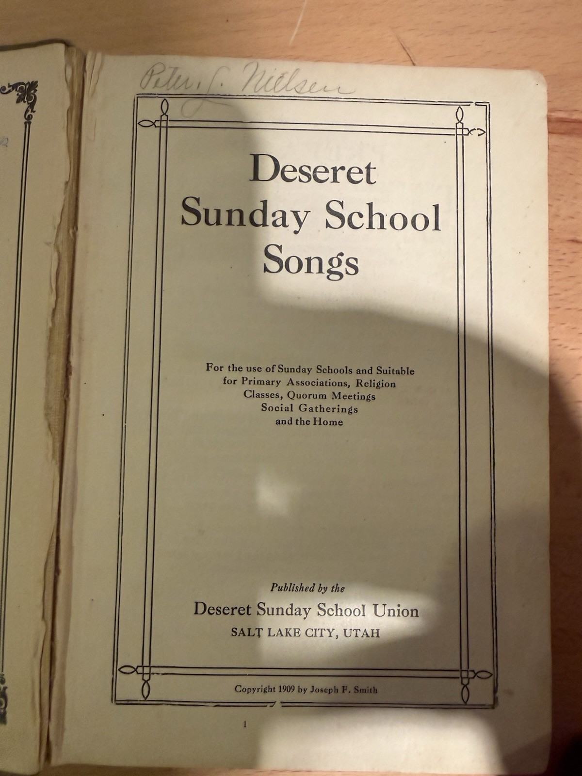 Vintage Deseret Sunday School Songs Book ( 1909 ) Pre Owned
