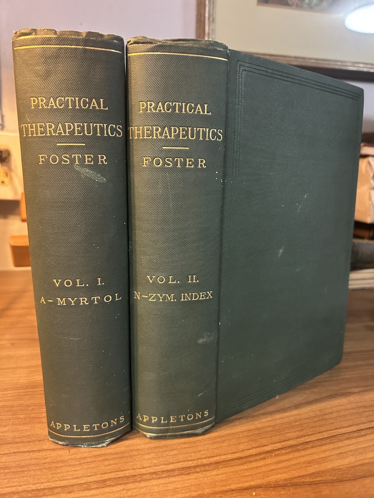 1897 Reference Book of Practical Therapeutics 2 Vol Set Foster Appleton Ohio