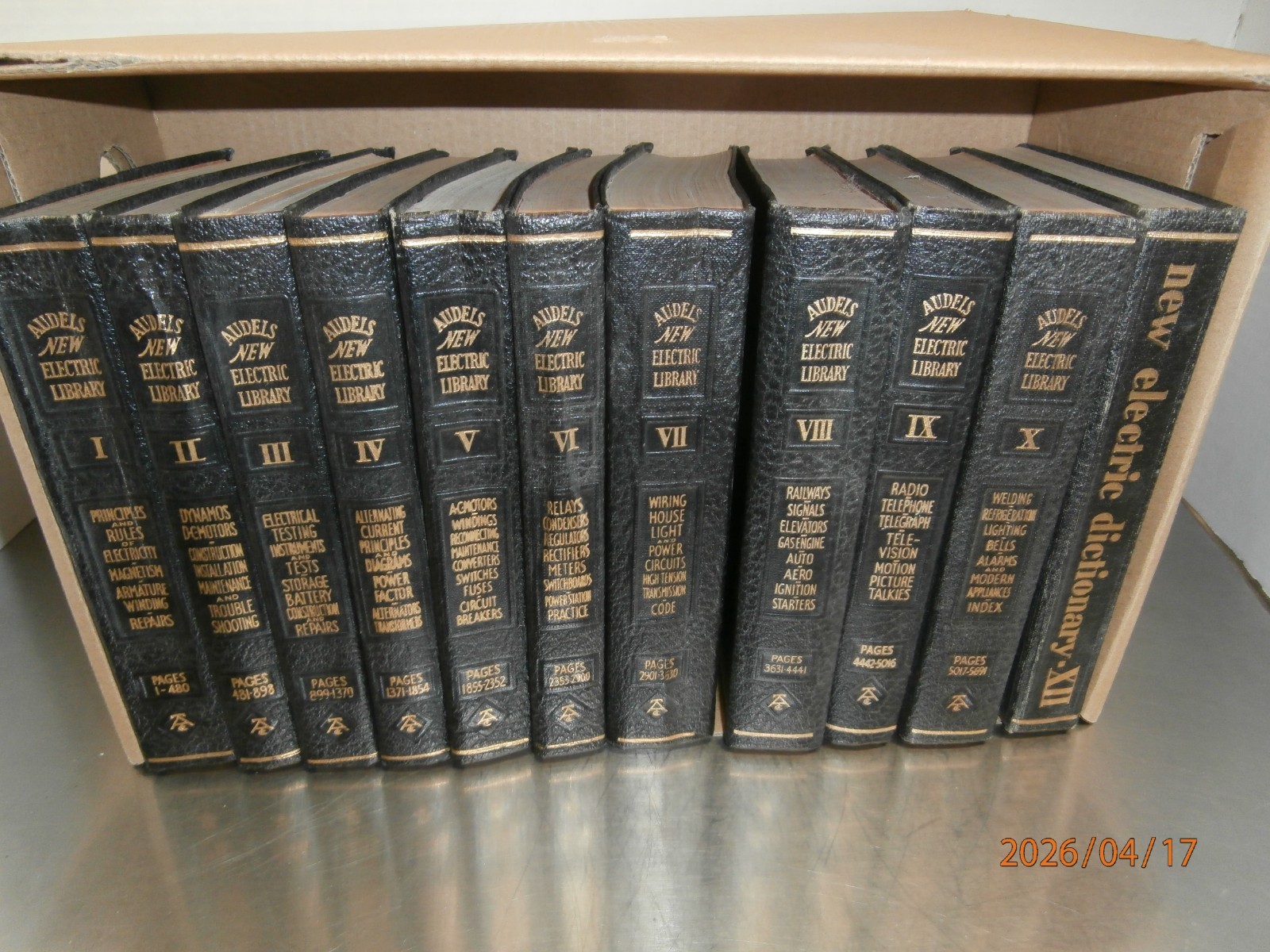 Audels NEW Electric Library – Complete 10 Vol. Set Of Books w/Dictionary – Used
