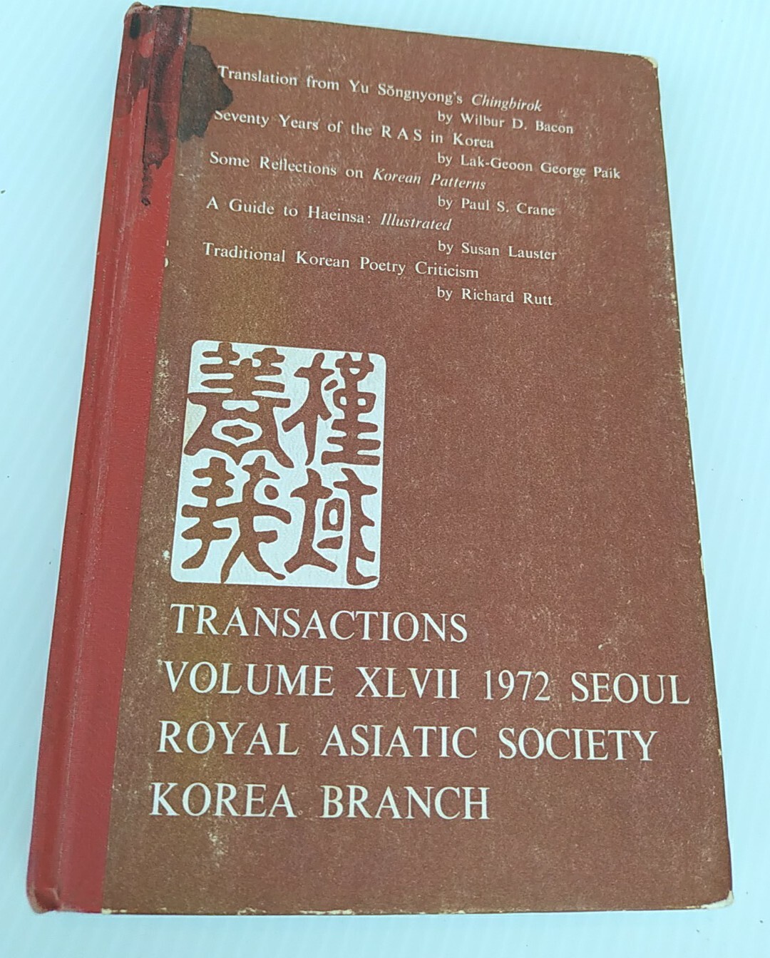 Korean History Seoul Royal Asiatic Society Culture & Society in Korea 1973 RARE