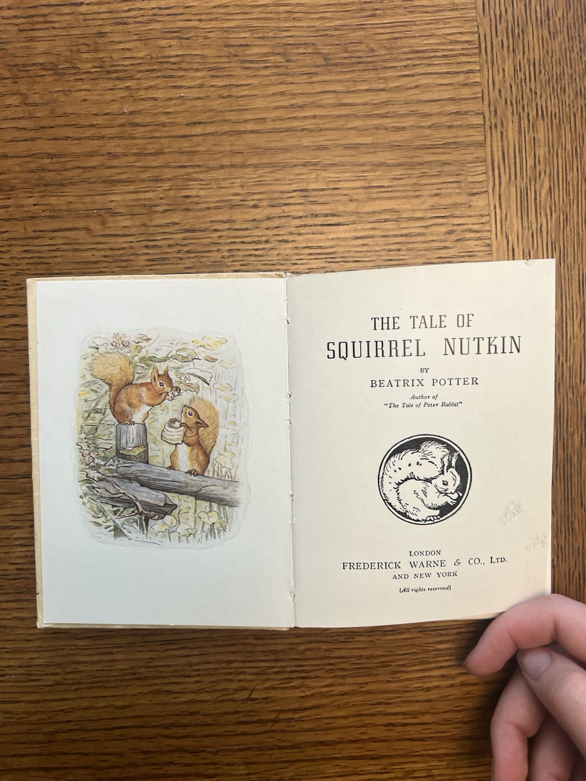 Beatrix Potter Squirrel Nutkin 1920 Antique Hardcover Frederick Warne Rare