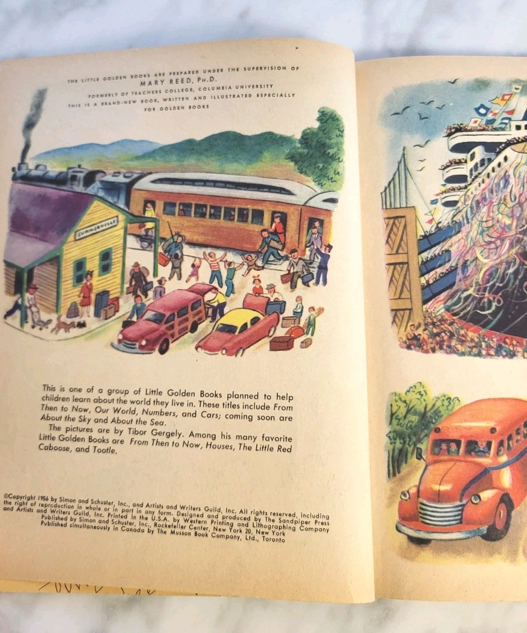 Vintage 1956 Little Golden Book TRAVEL #269 Pictures by Tibor Gergely Very good