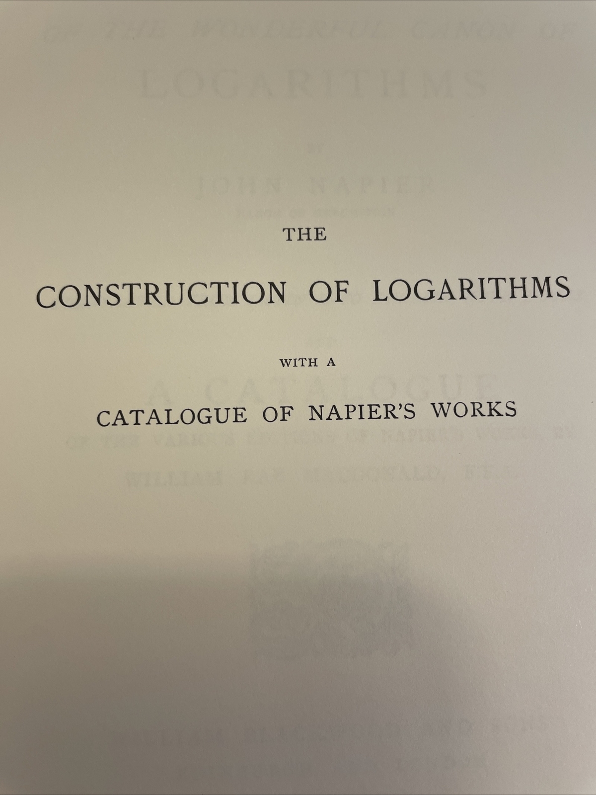 John Napier LOGARITHMS The Classics of Science Library Leather Gryphon