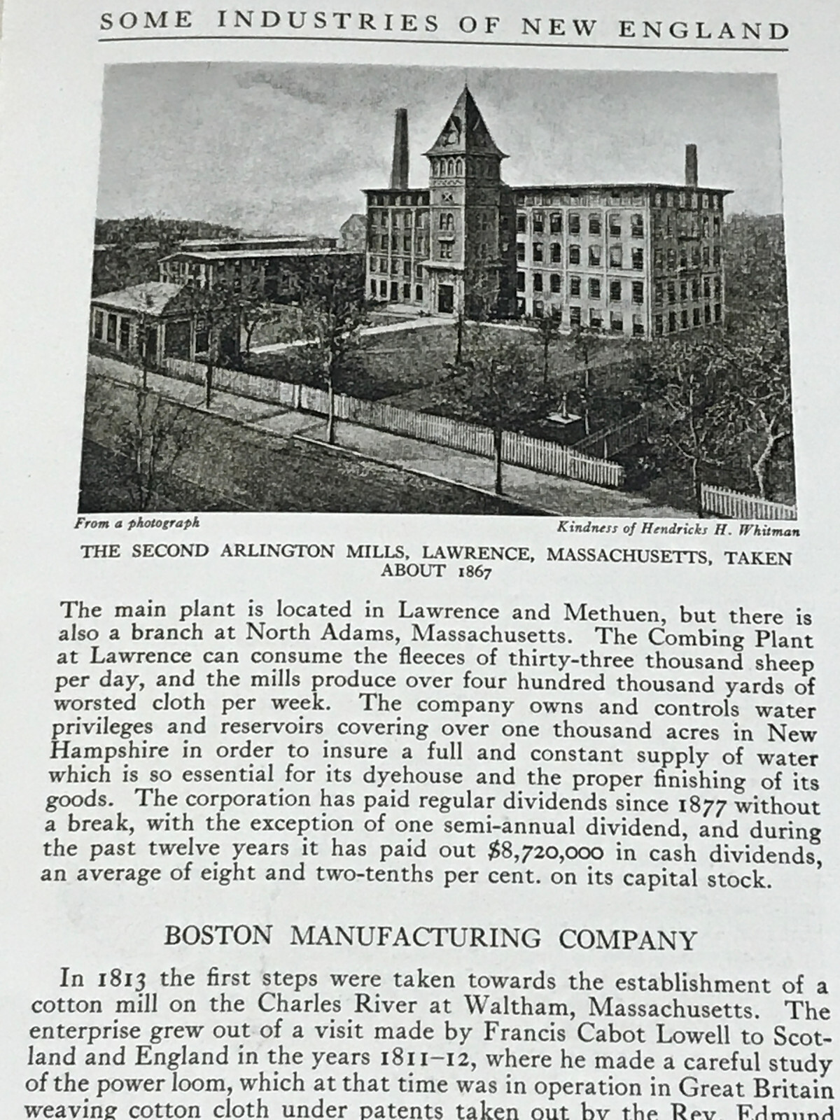 1923 Some Industries of New England Origin & Development, Amoskeag, Pepperell