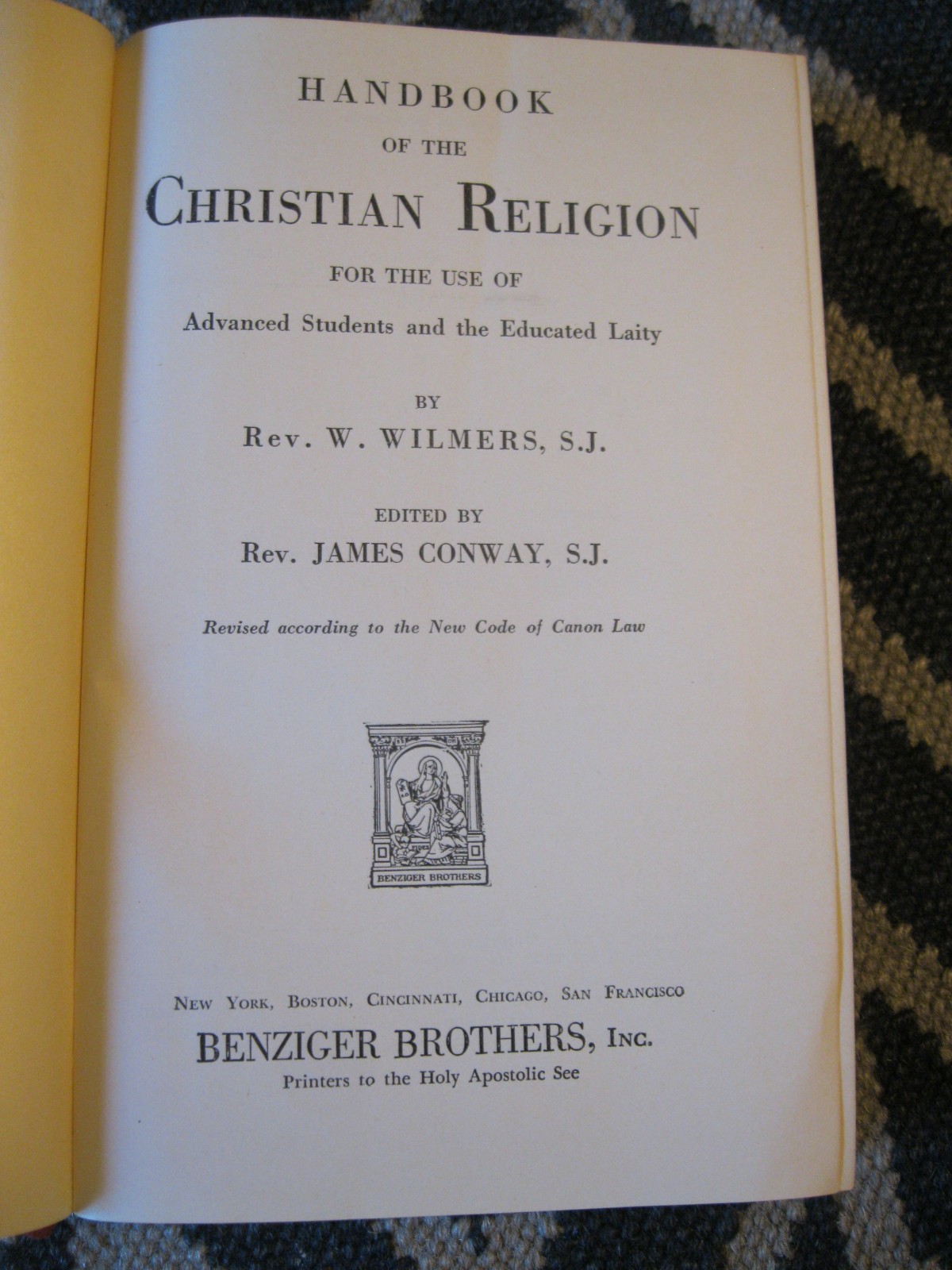 Handbook of the Christian Religion by Wilhelm Wilmers SJ Imprimatur VTG VGC