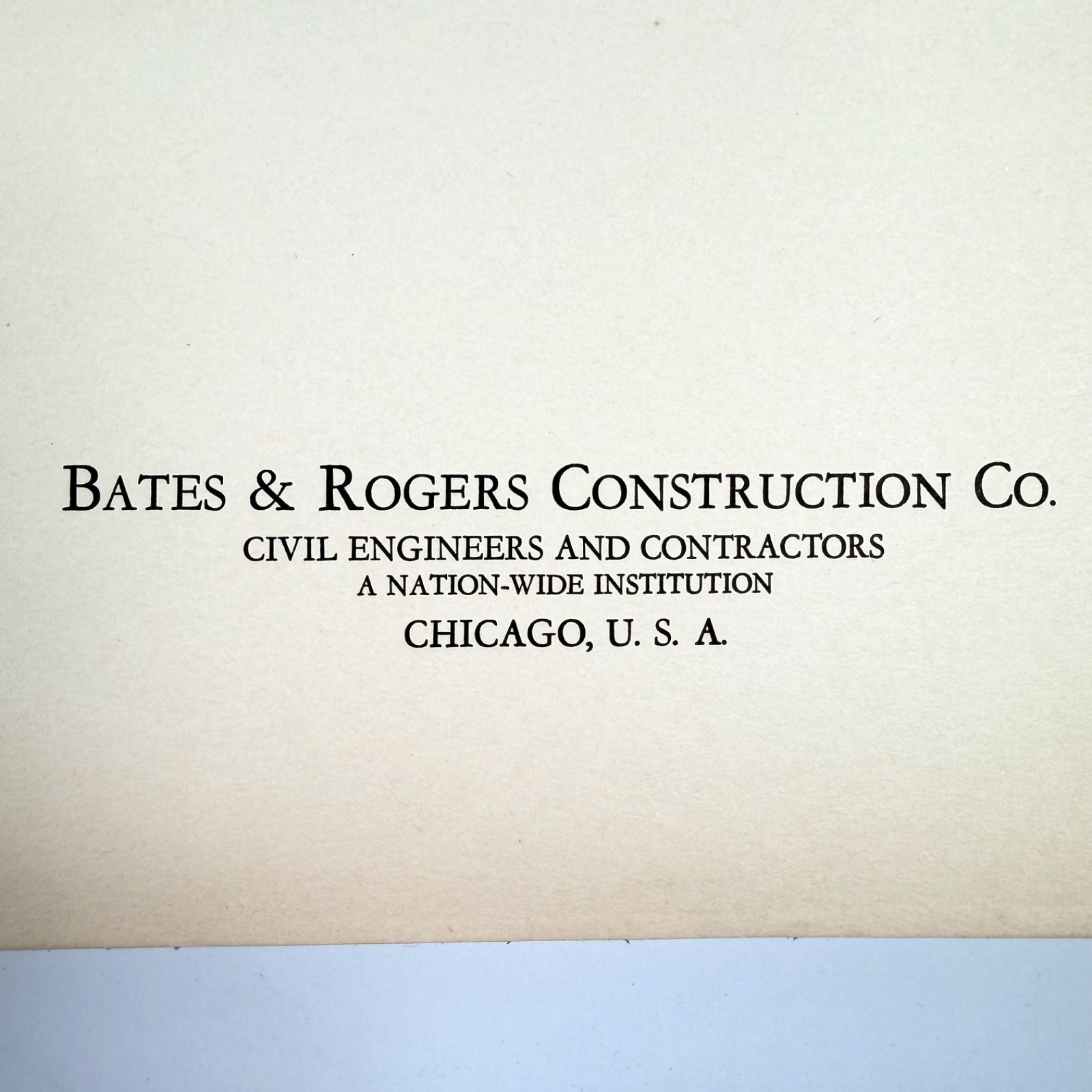 The Twenty-Fifth Milestone Bates & Rogers Construction Co Chicago 1925