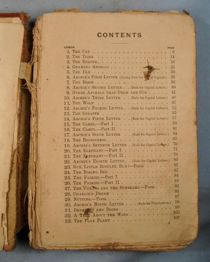 Monroes New Third Reader Antique Book Circa 1900 E H Butler Philadelphia O AS IS