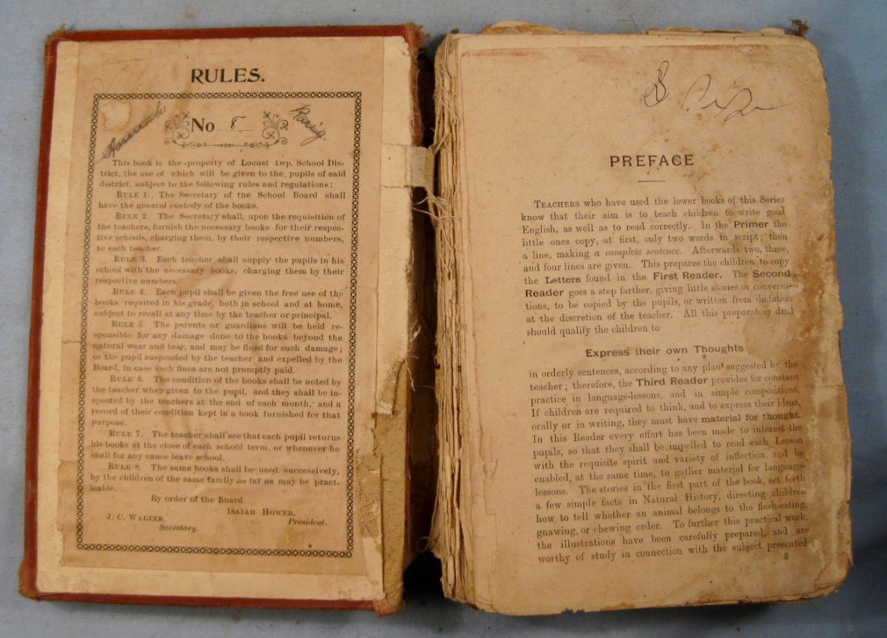 Monroes New Third Reader Antique Book Circa 1900 E H Butler Philadelphia O AS IS