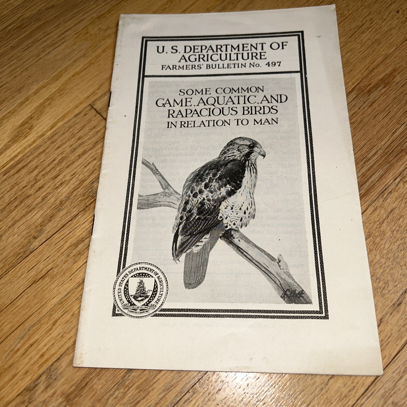 2 USDA Books COMMON USEFUL BIRDS / GAME AQUATIC & RAPACIOUS BIRDS 1926 / 1924
