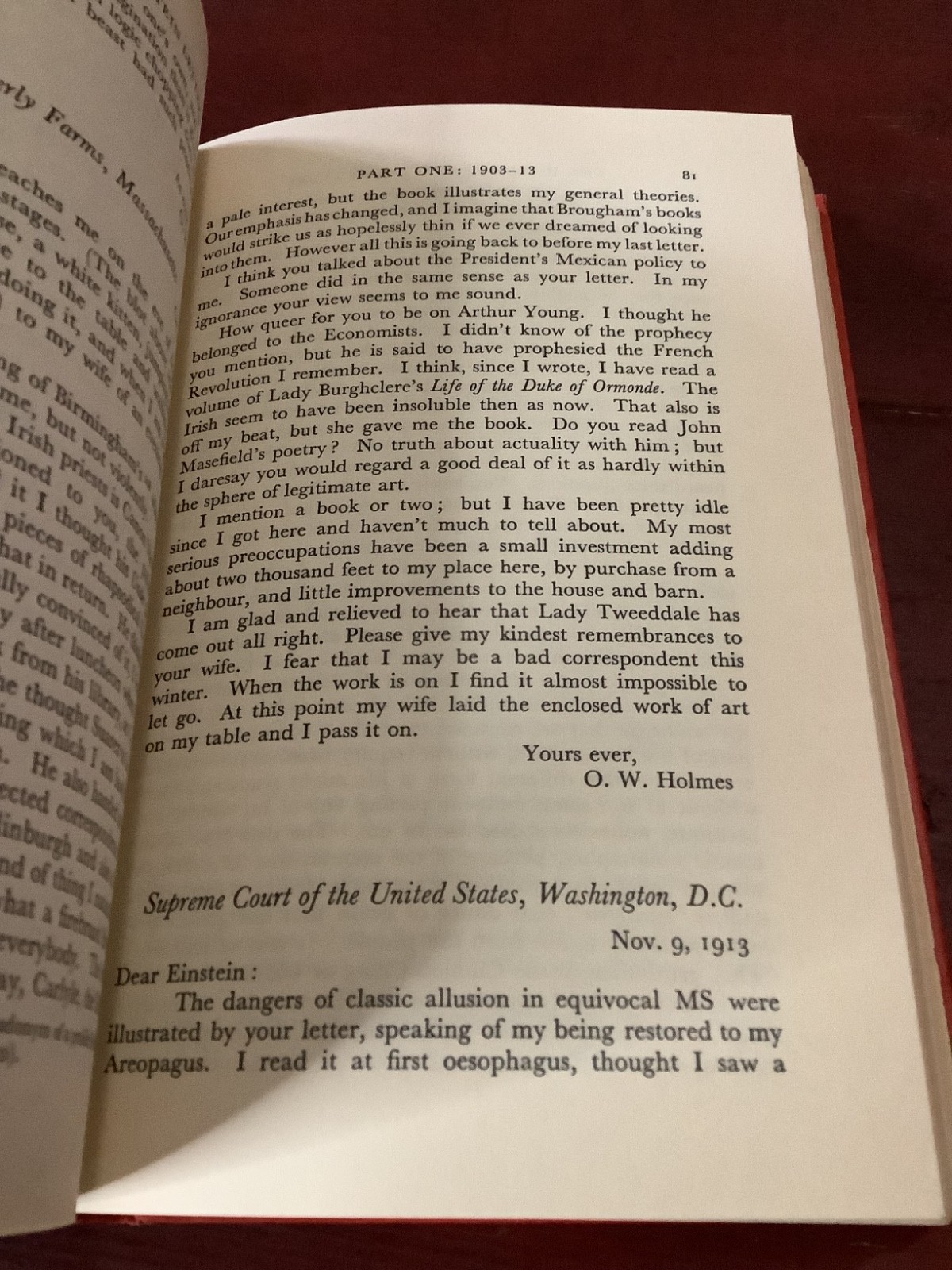 The Holmes-Einstein Letters. Peabody, James Bishop. 1964 HC, X-Library