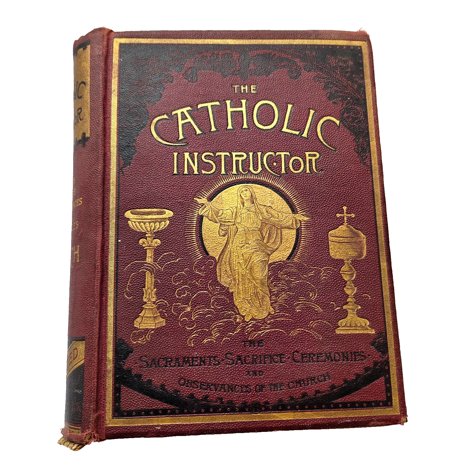 CATHOLIC CHRISTIAN INSTRUCTOR BISHOP CHALLONER ILLUSTRATED 1889 HC