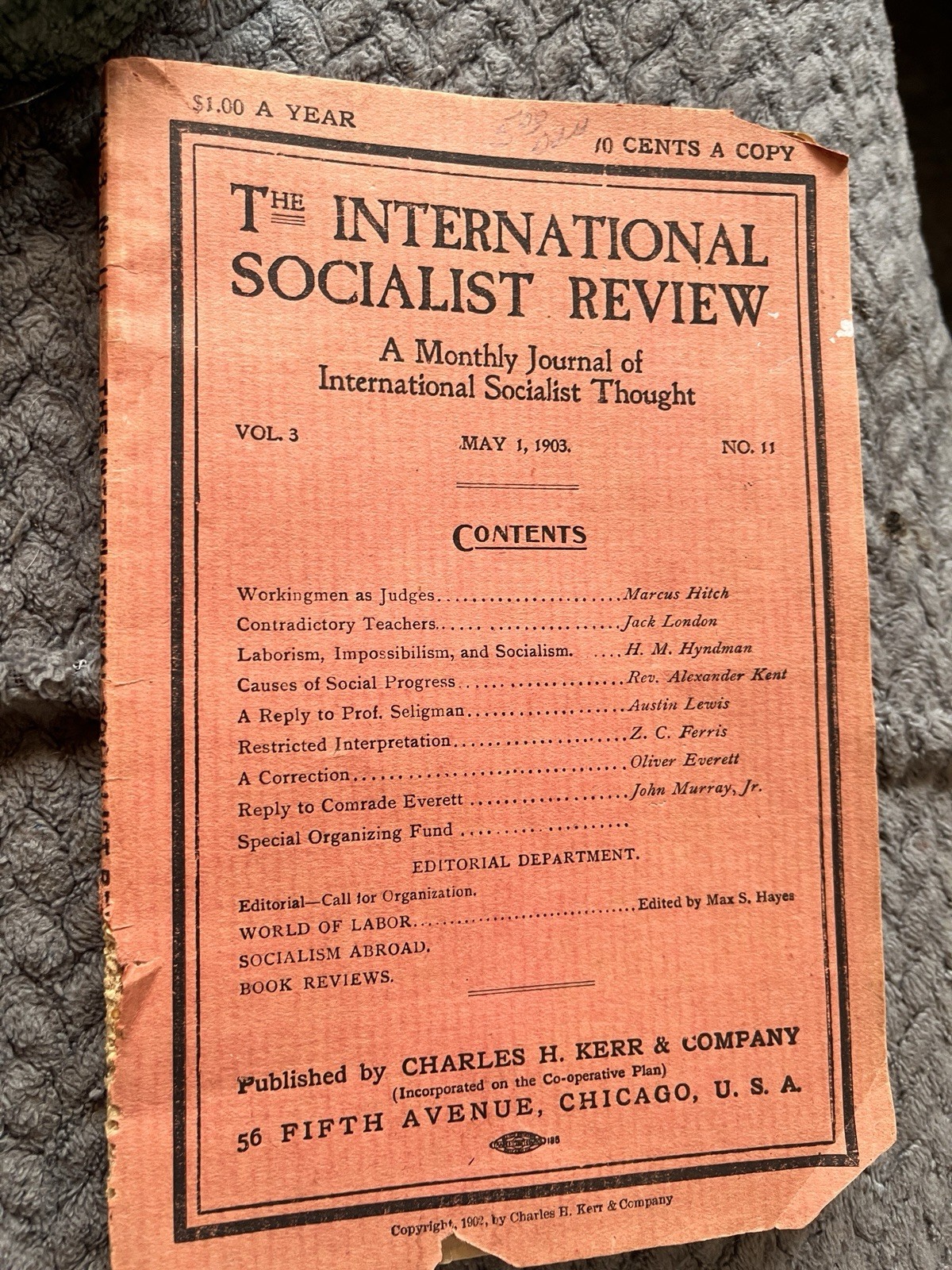 International Socialist Review May 1903 – Jack London „Contradictory Teachers“