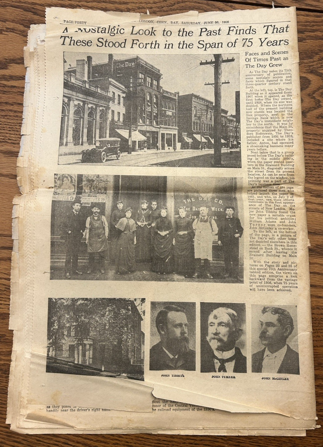 #1173 The New London Day 75th Anniversary Edition June 39th 1956 Rare!