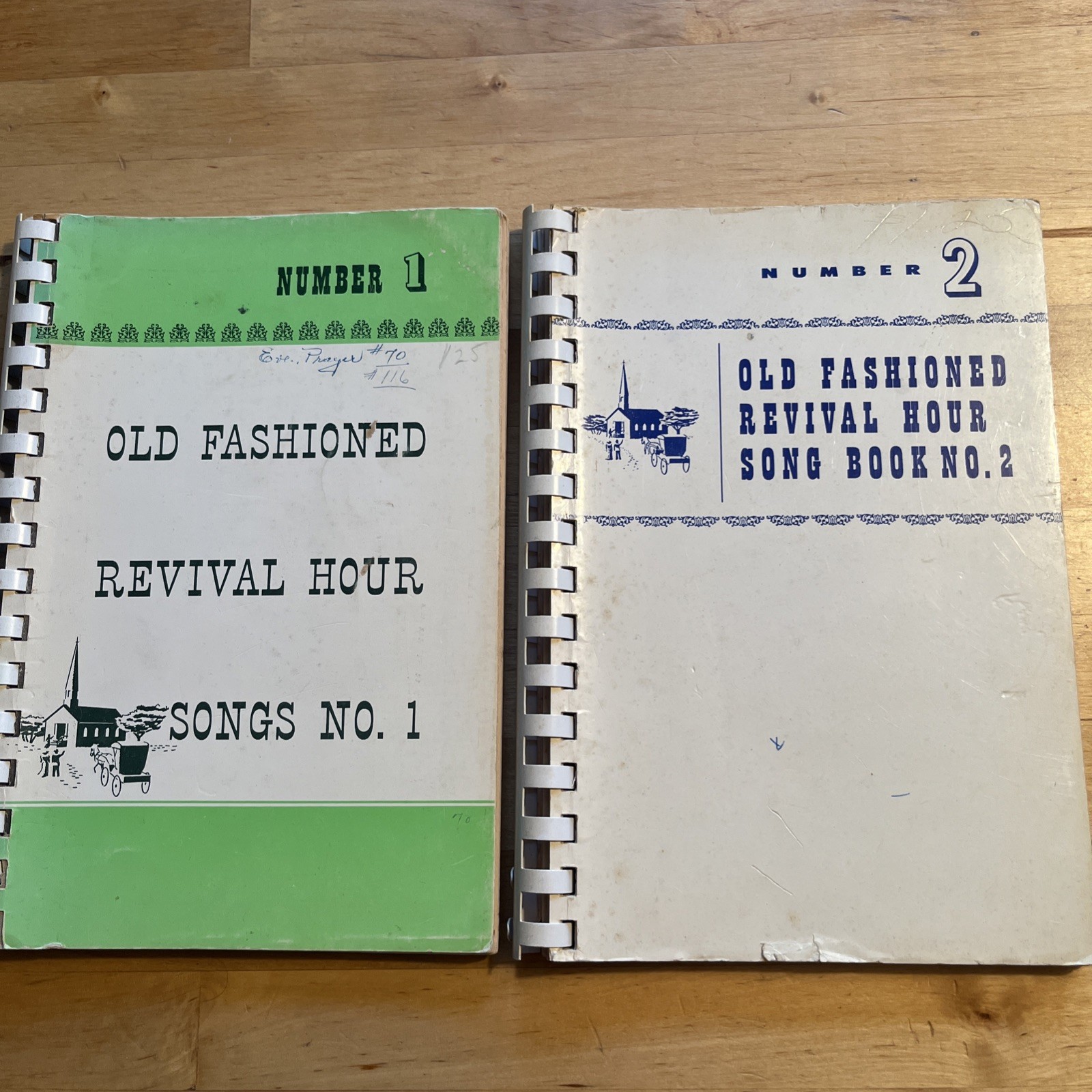 Vintage 1950s Old Fashioned Revival Hour Song Book 1 & 2 Charles Fuller Songbook