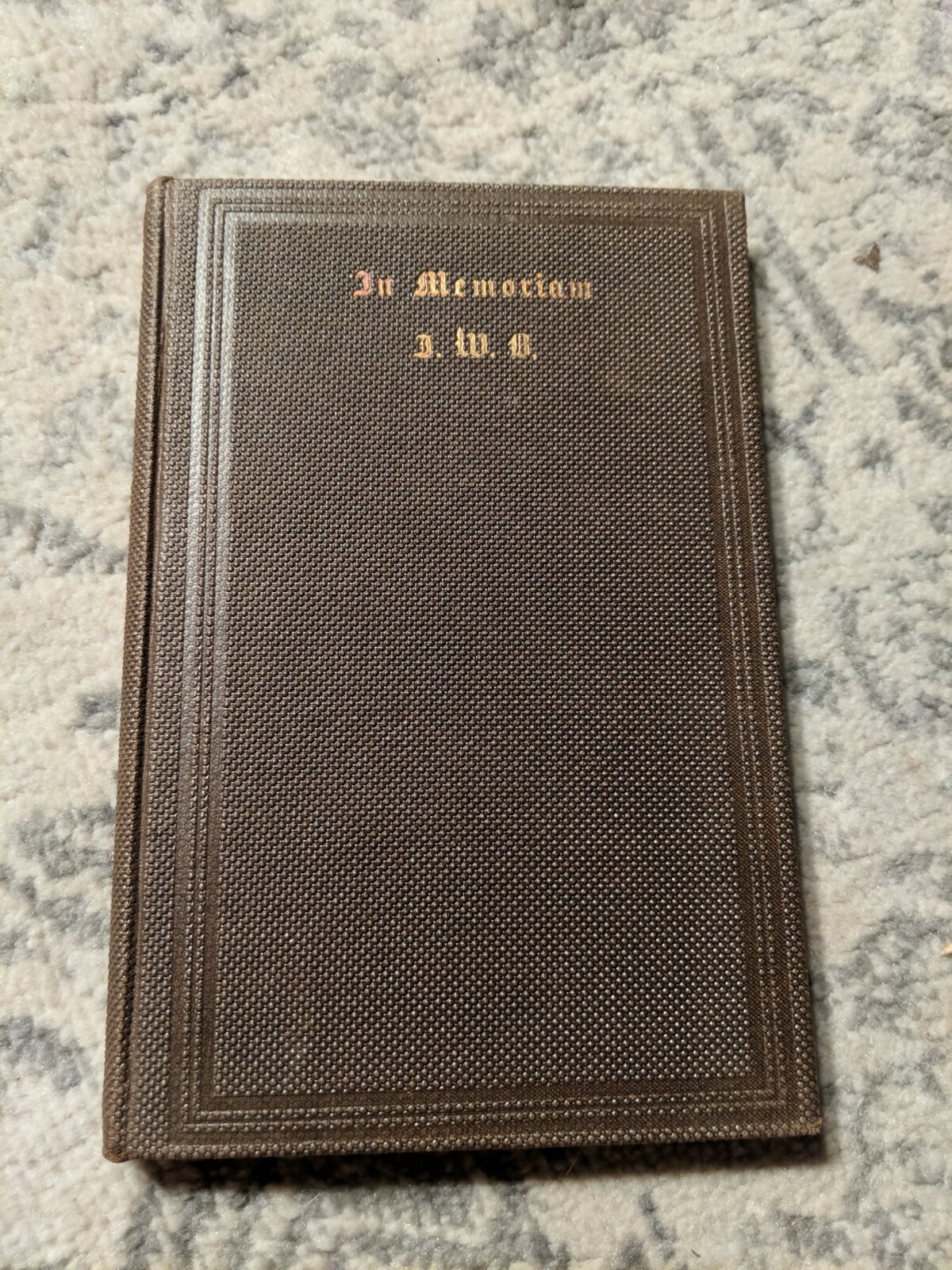 1860 In Memoriam J. W. B. John White Brown of Boston Mass Lawyer Whig Suicide