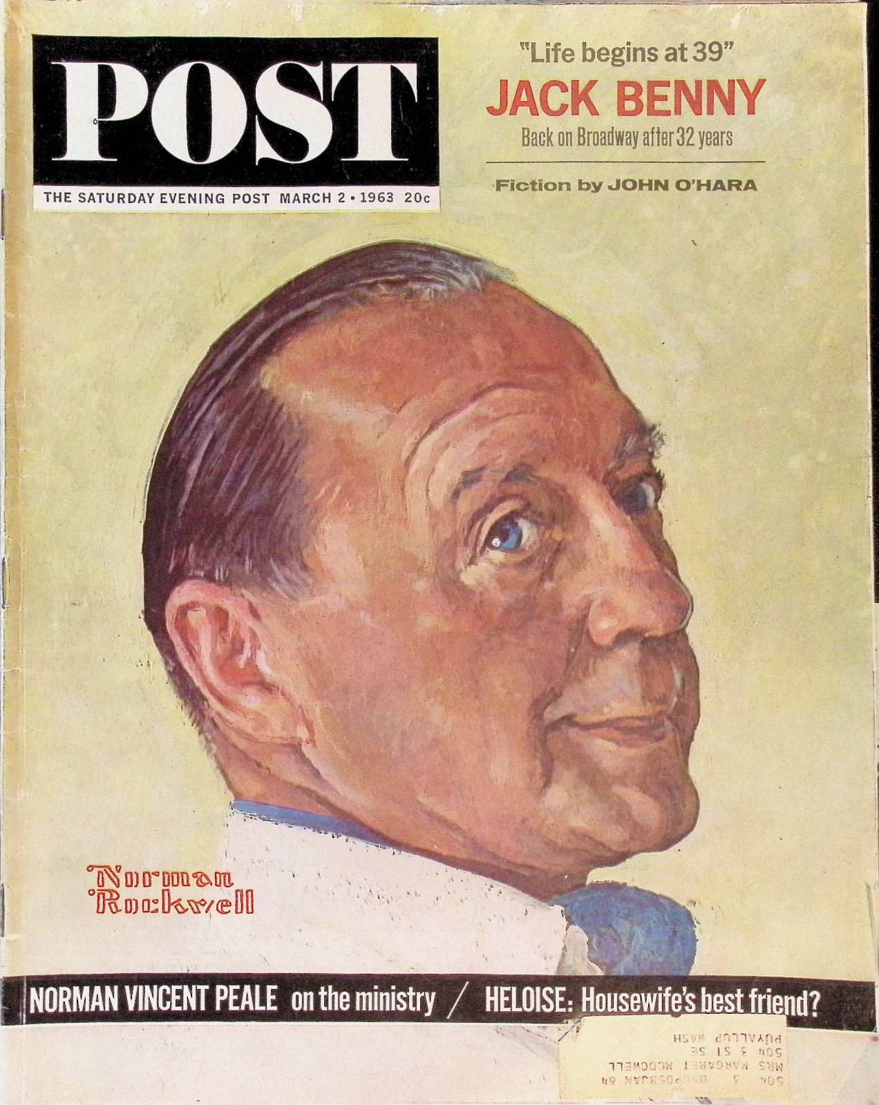 March 2 1963 Norman Rockwell Jack Benny Saturday Evening Post