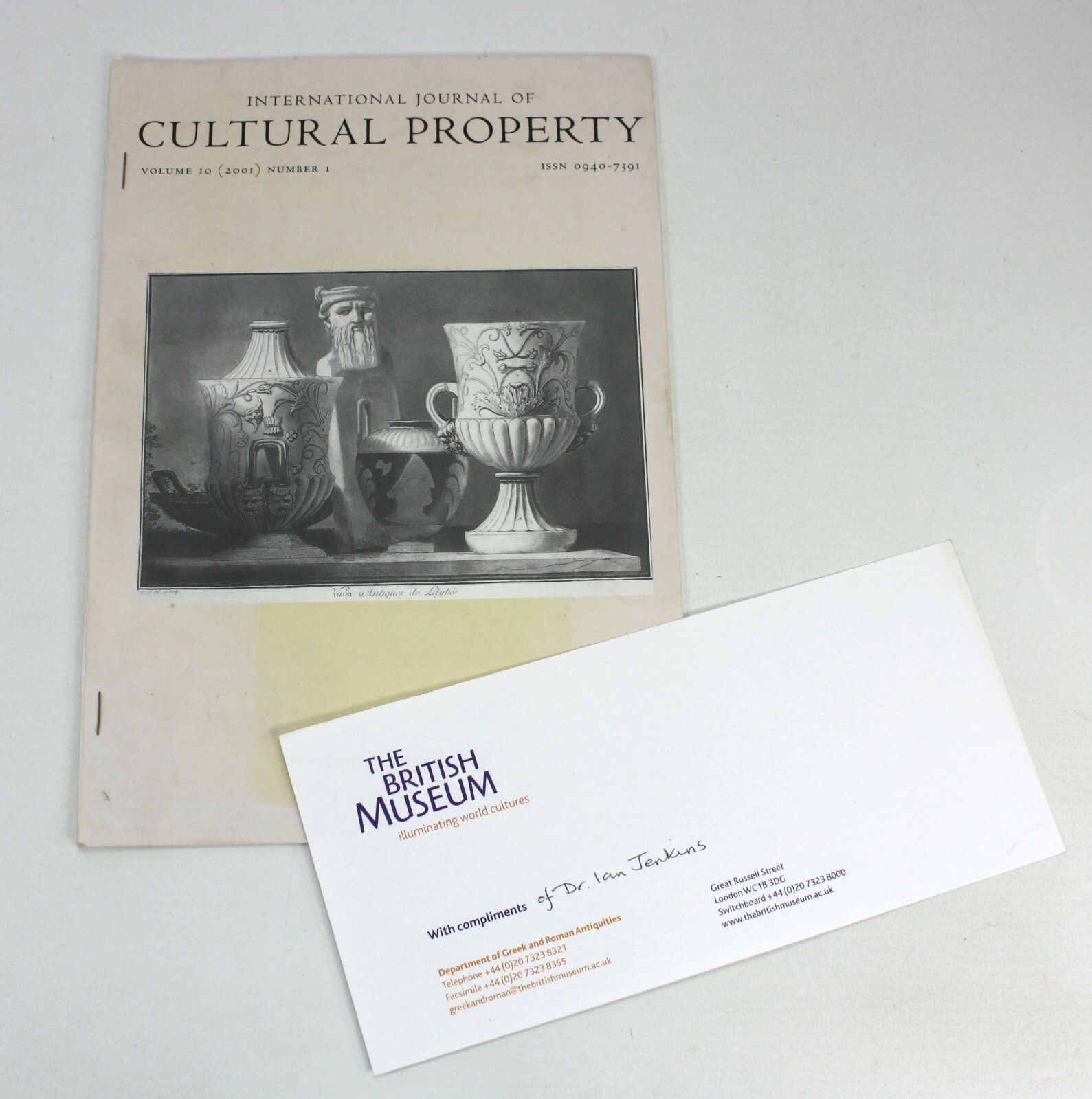 Elgin Marbles Arguments; International Journal of Cultural Property – 4 Issues