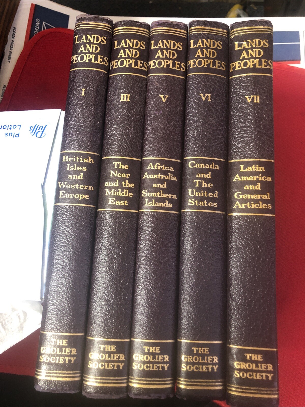 5 of 7 Book Lot Lands And Peoples Grolier Society World In Color Pictures 1953