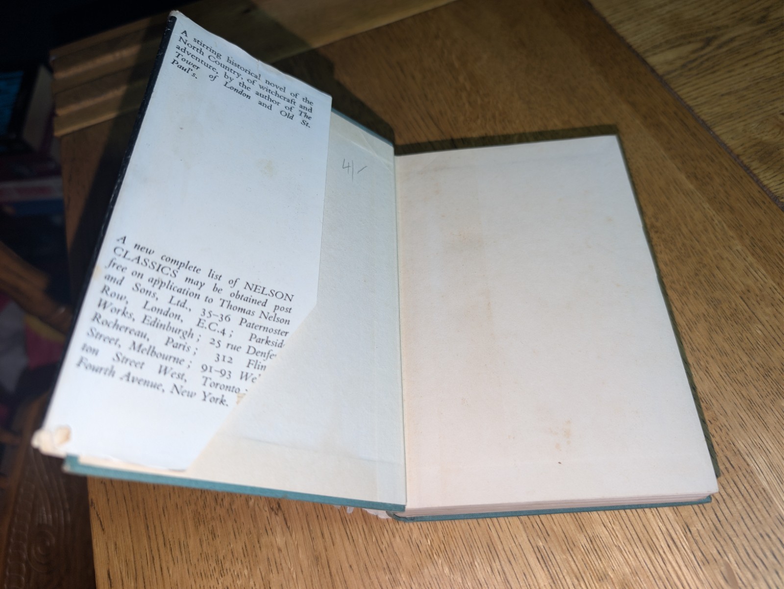 The Lacashire Witches – Harrison Ainsworth – 1937 – Hardback Nelson Classics 339