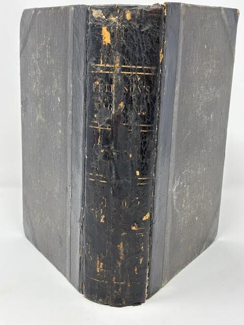 1860 – PETERSON’S MAGAZINE VOL. 37 & 38 – CIVIL WAR ERA – WOMEN’S-HALF LEATHER