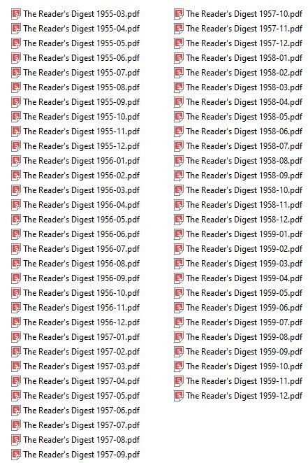 THE READER’S DIGEST 1950S 120 Select Issue Collection On USB Flash Drive