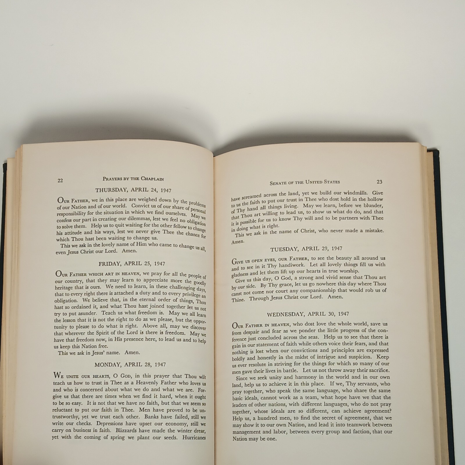 1949 Peter Marshall Prayers Hardcover 1947-1949 US Gov Printing Office