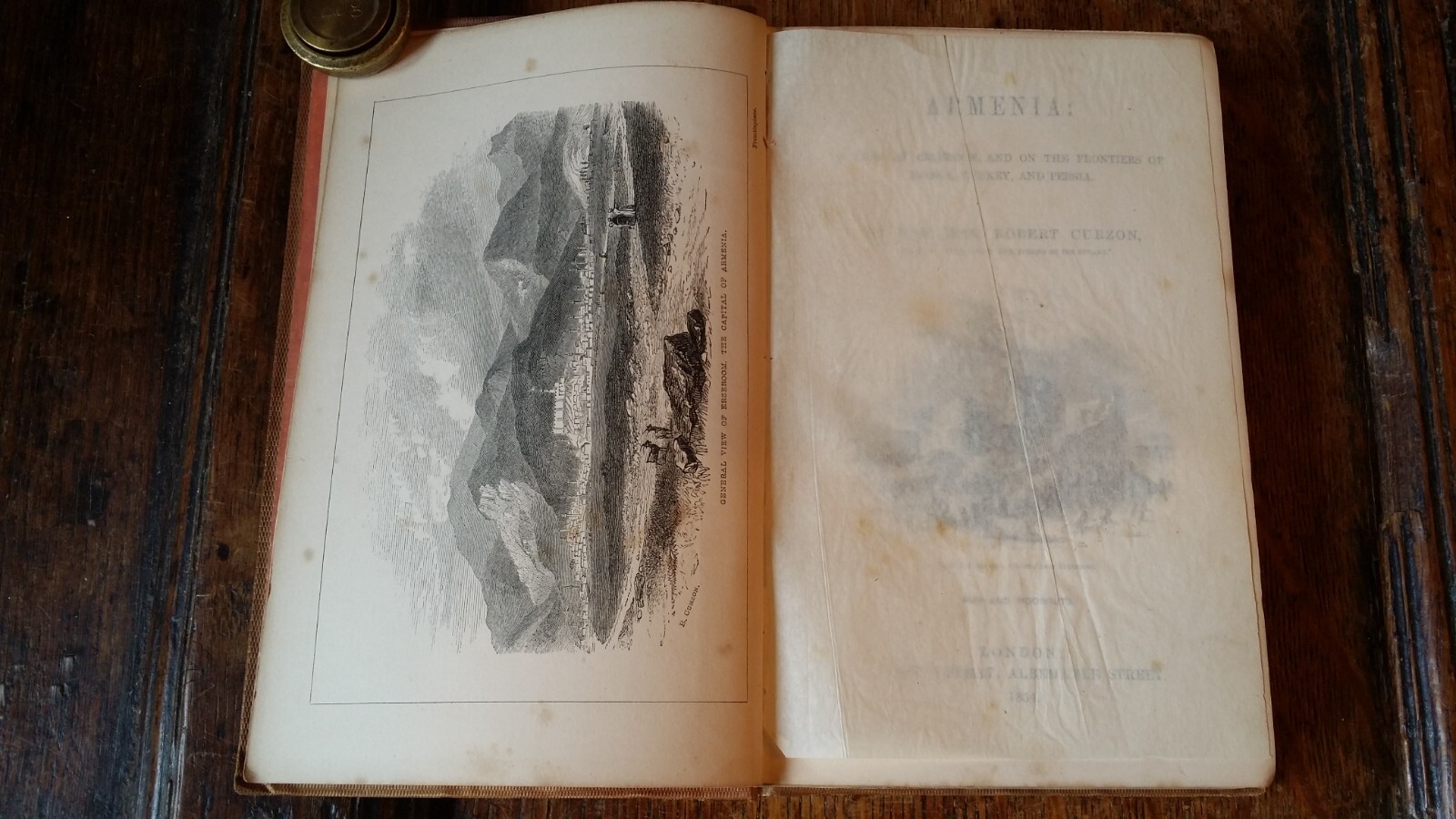1854 ARMENIA A YEAR AT ERZEROOM RUSSIA PERSIA – ROBERT CURZON 1ST ED. ILLUST.