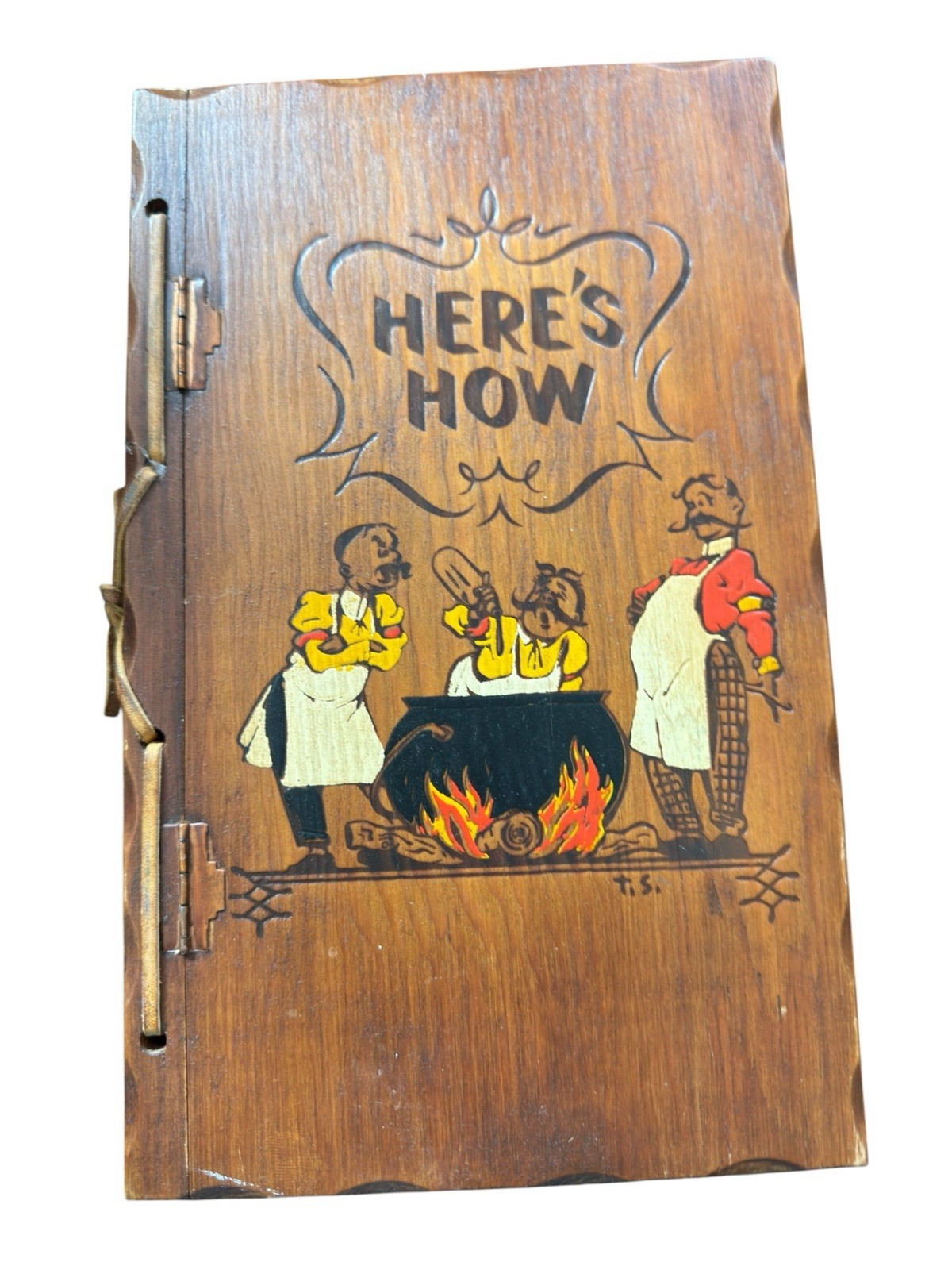 Vintage 1941 Here’s How Cocktail Book Wood Cover Barware CabinCore