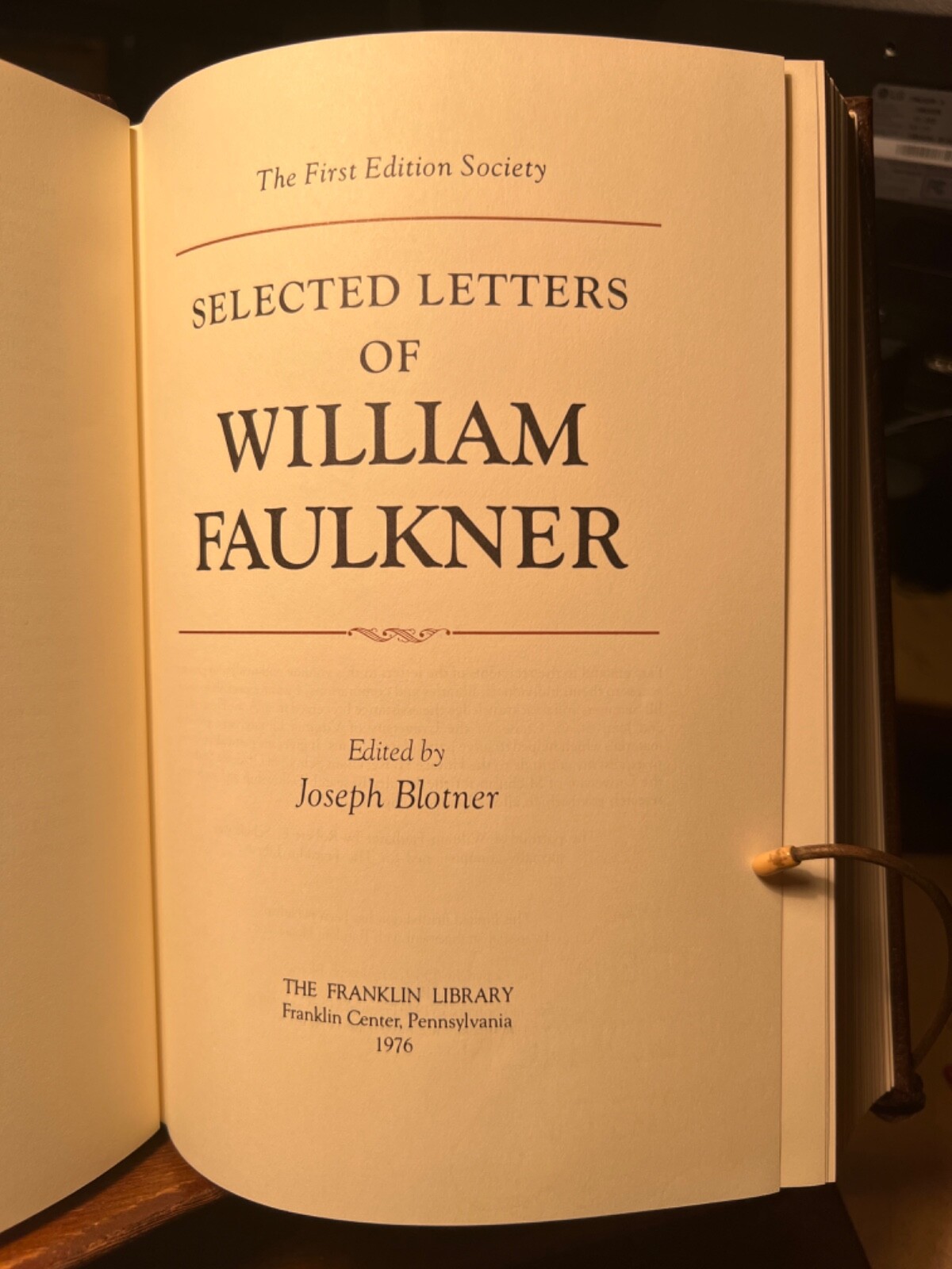 HTF Fine Leather Decorated 1976 Select Letters William Faulkner 1st Edition Gift