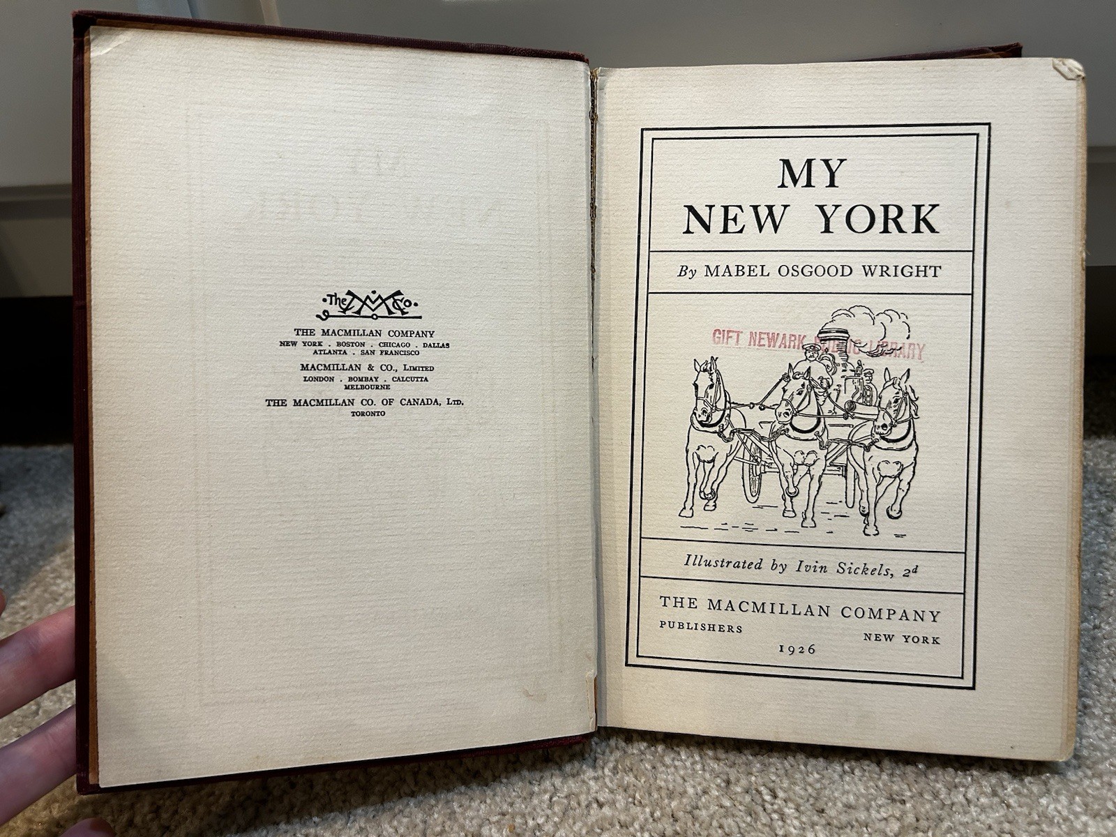 My New York Mabel Osgood Wright – 1st Ed. 1926 – Manhattan New York City VTG