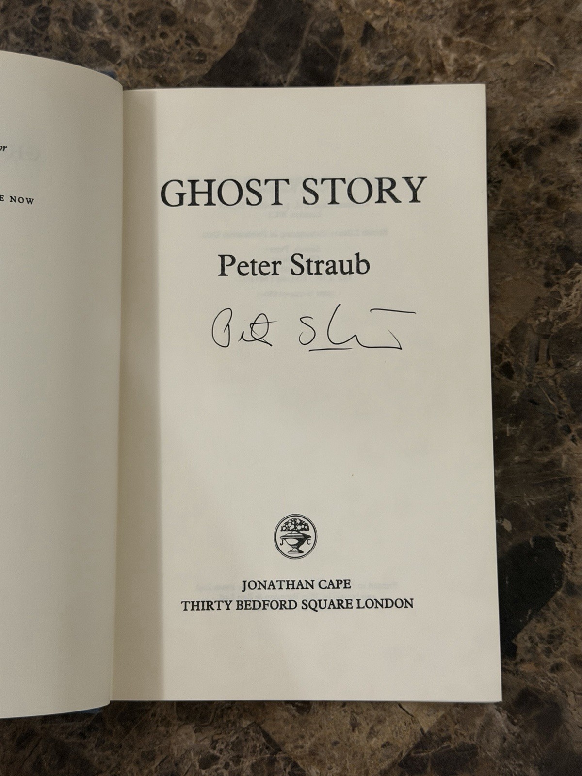 Peter Straub Ghost Story SIGNED First Edition Hardcover