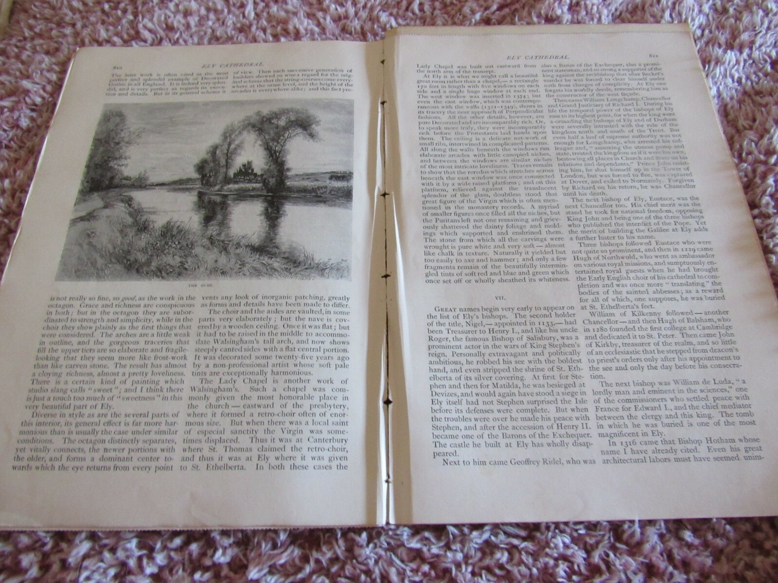 Antique Article-Illustrated-Ely Church Cathedral England-1887-1880’s-Outlook