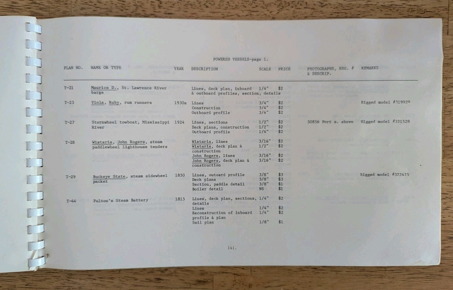 Smithsonian Institution Historical Maritime Ship Plan List Catalog Ordering Info