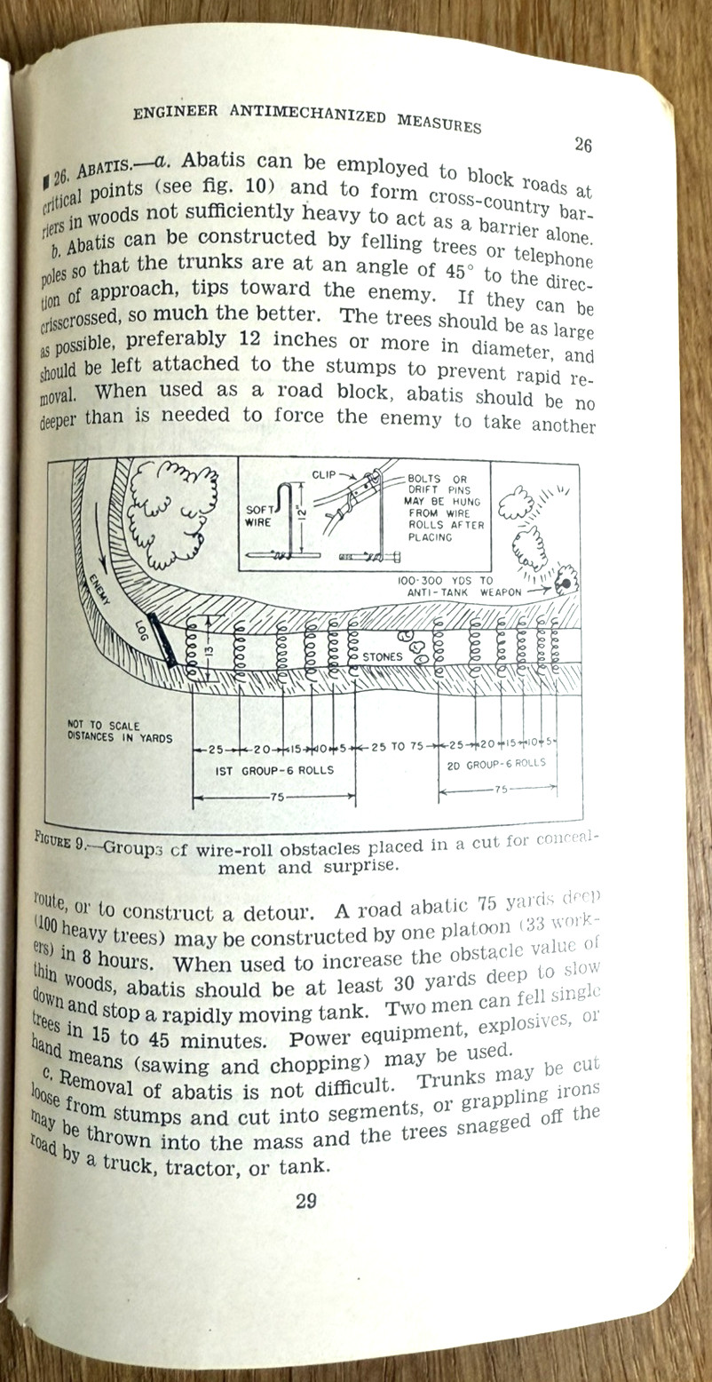 Engineer Antimechanized Measures 1940 US War Department FM 5-30 Antitank WWII
