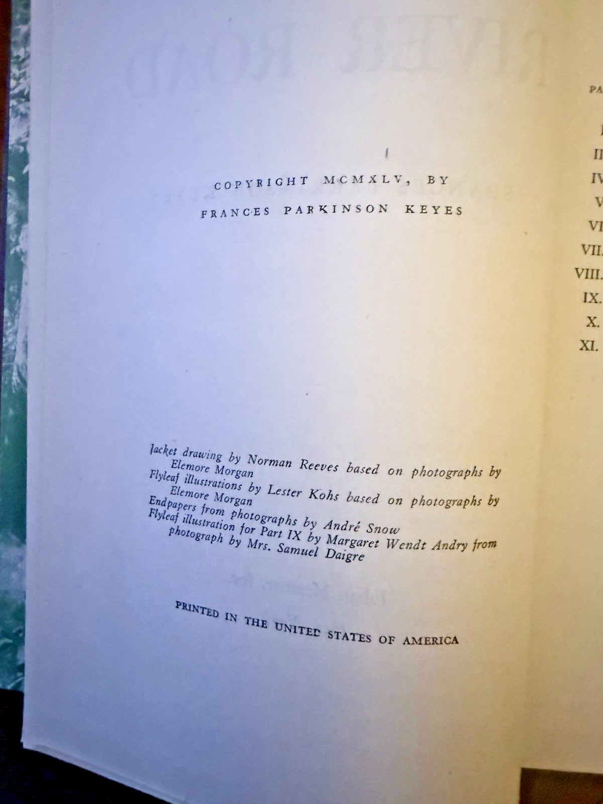 The River Road; Frances Parkinson Keyes; HC; DJ; 1945; BC; Excellent Condition
