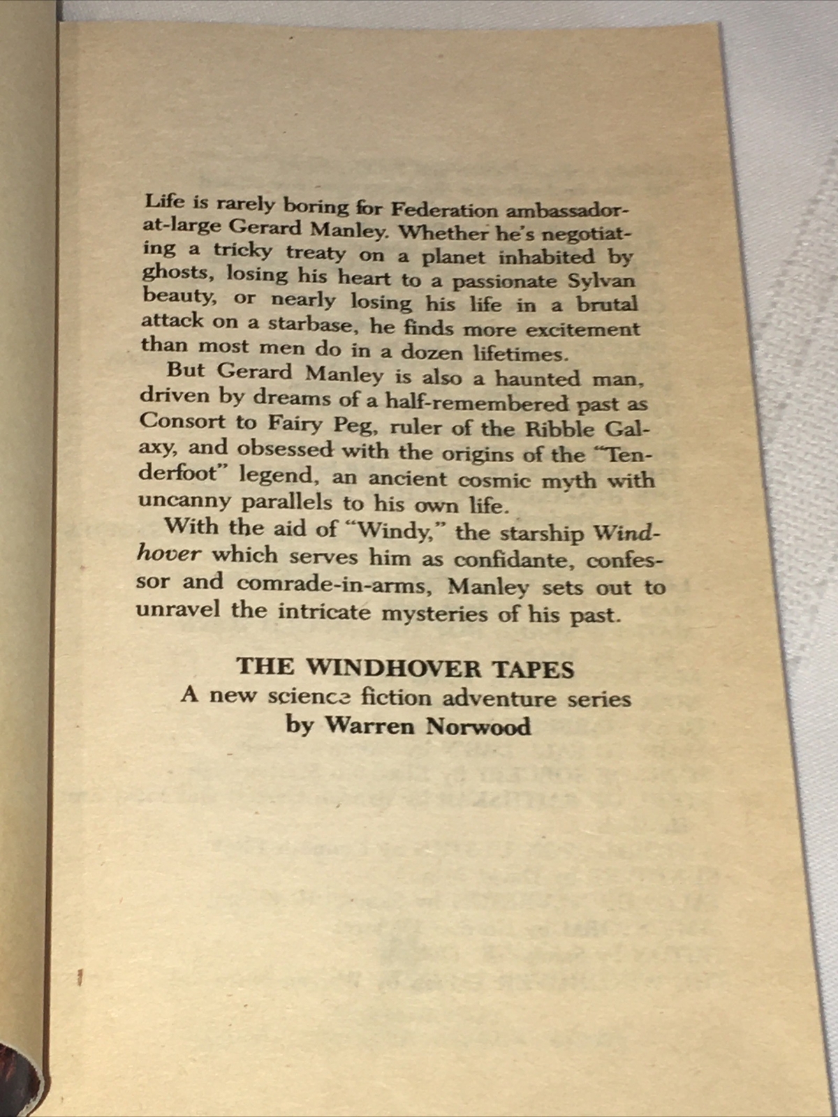 1982 First Edition First Print The Windhover Tapes Warren Norwood Very Good
