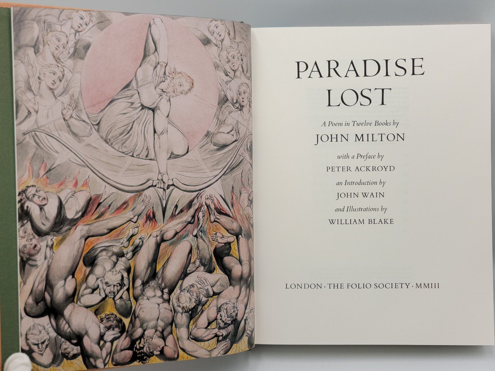 Paradise Lost – John Milton – William Blake – Folio Society – Leather – 2003