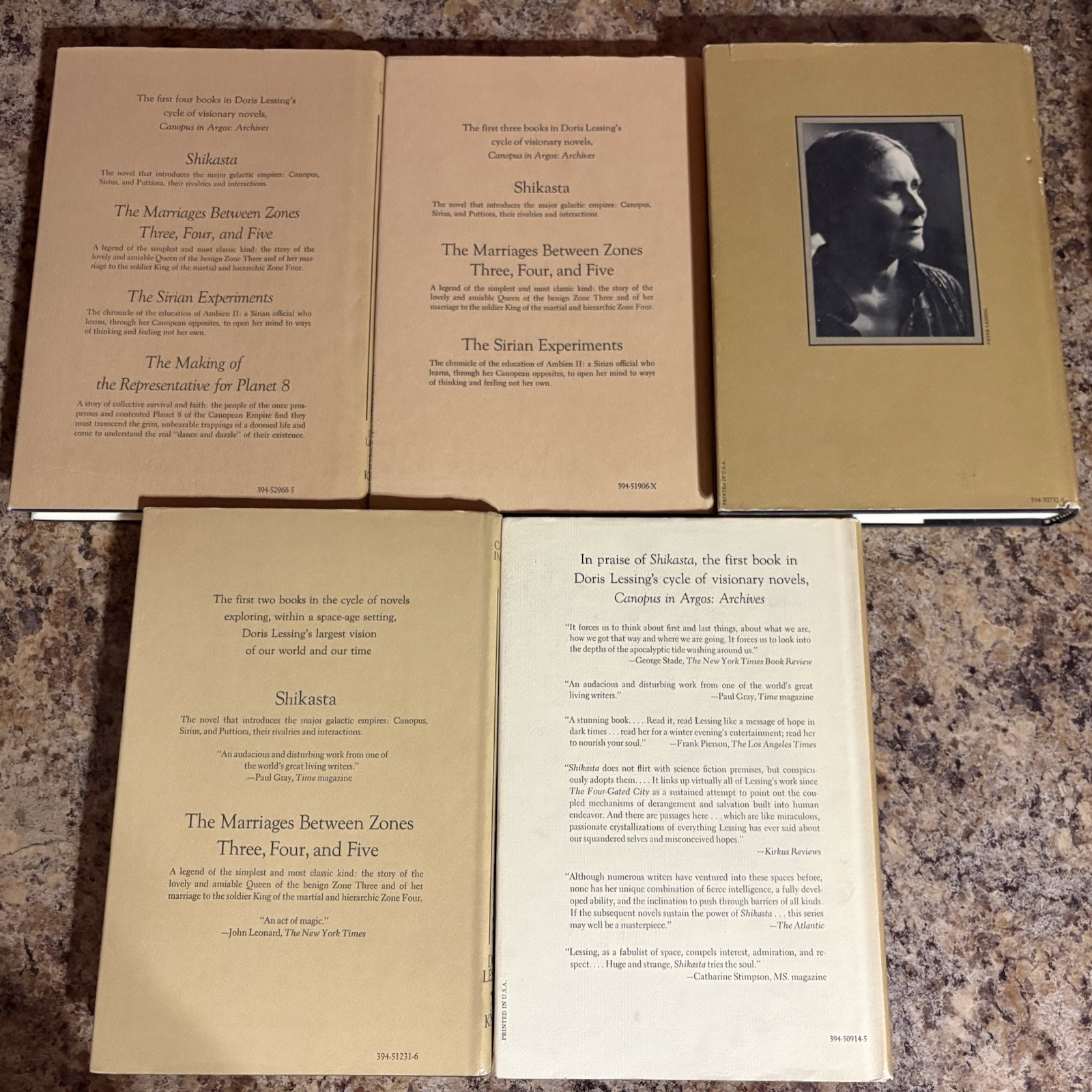 Doris Lessing The Complete Canopus in Argos 5 Volume Set Lot Hardcover Nobel