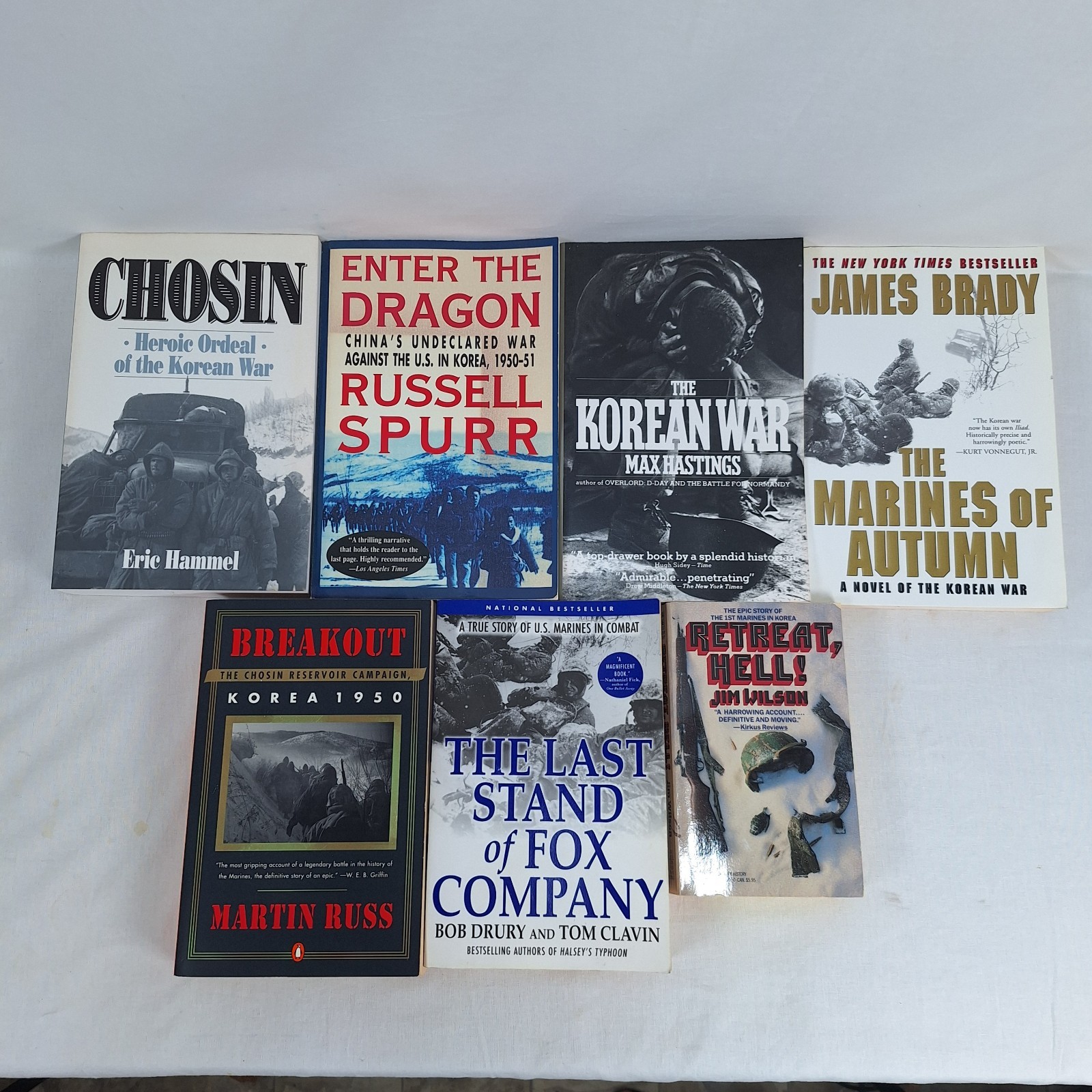 LOT OF 7 Military War Nonfiction Korean War Books Paperback PB