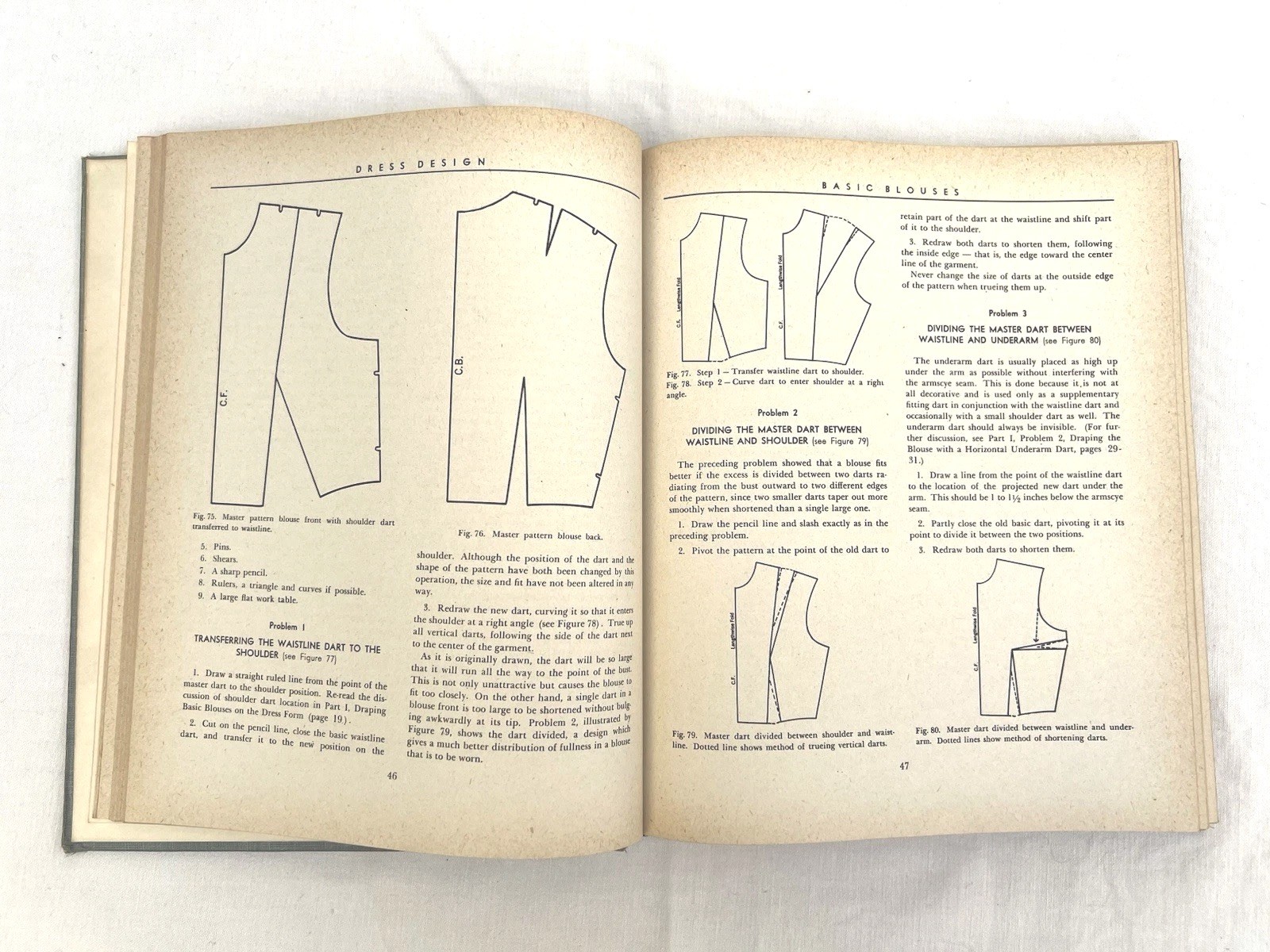 Dress Design Draping & Flat Pattern Making Hillhouse Mansfield HC 1st ed 1948