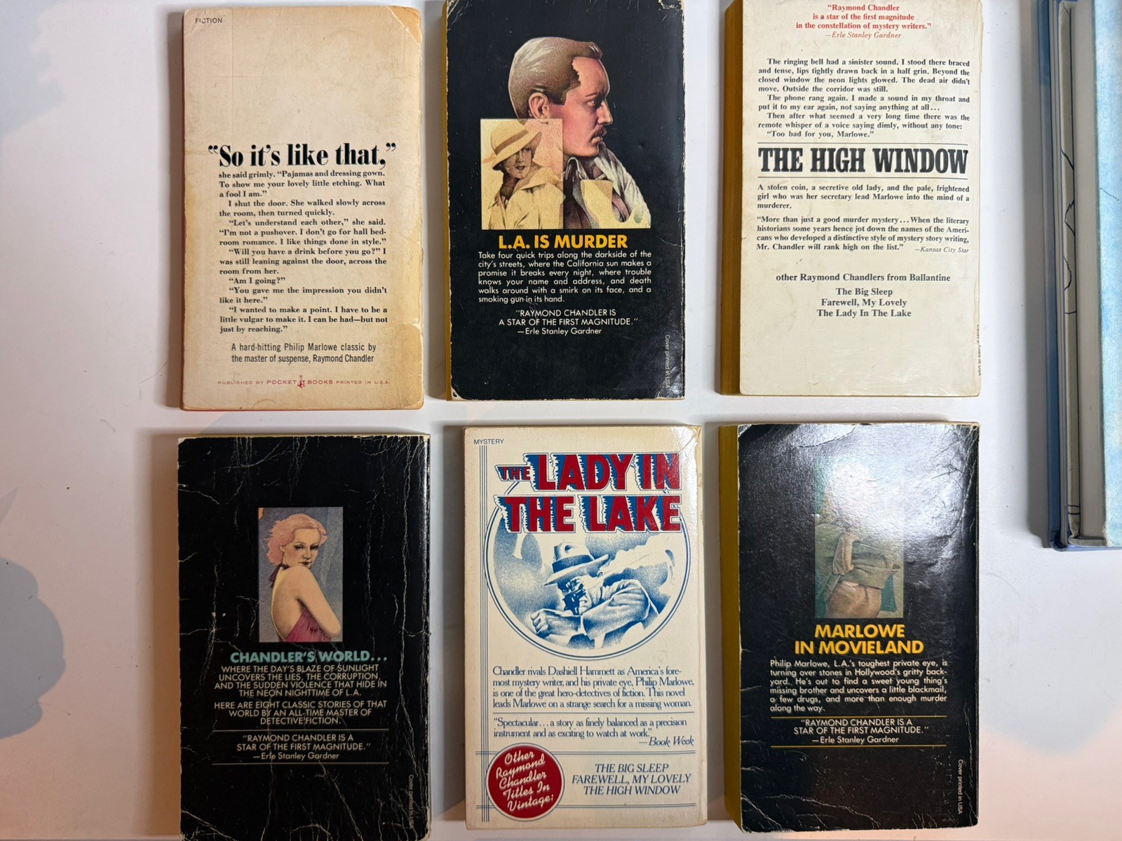 Raymond Chandler 6 Paperback Lot – Lady In The Lake Art of Murder Little Sister