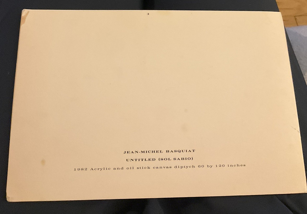 Jean-Michel Basquiat 1993-1994 Tony Shafrazi Invitation RARE Sol Sabio