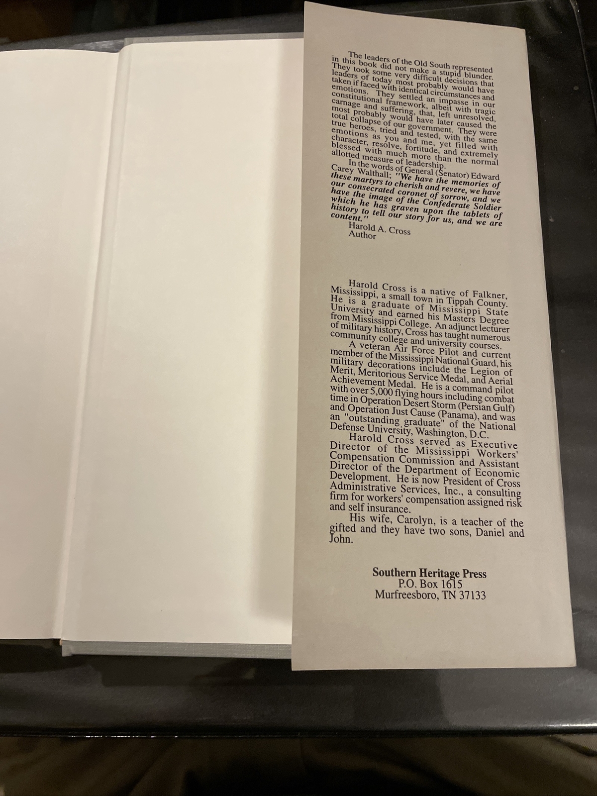 They Sleep Beneath the Mockingbird Hardcover Signed Harold Cross 1994 Vol 12