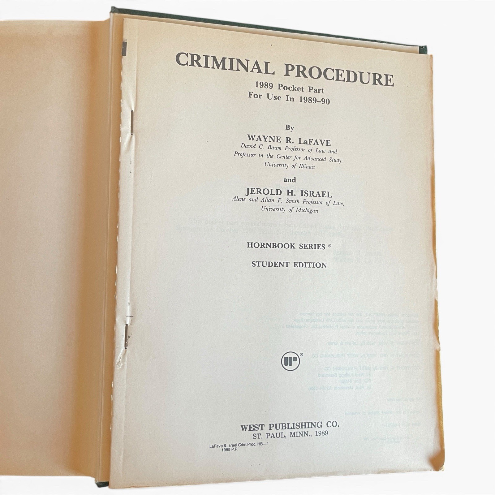 Vintage West Publishing Law Textbook Real Property Evidence Criminal Shelf Decor