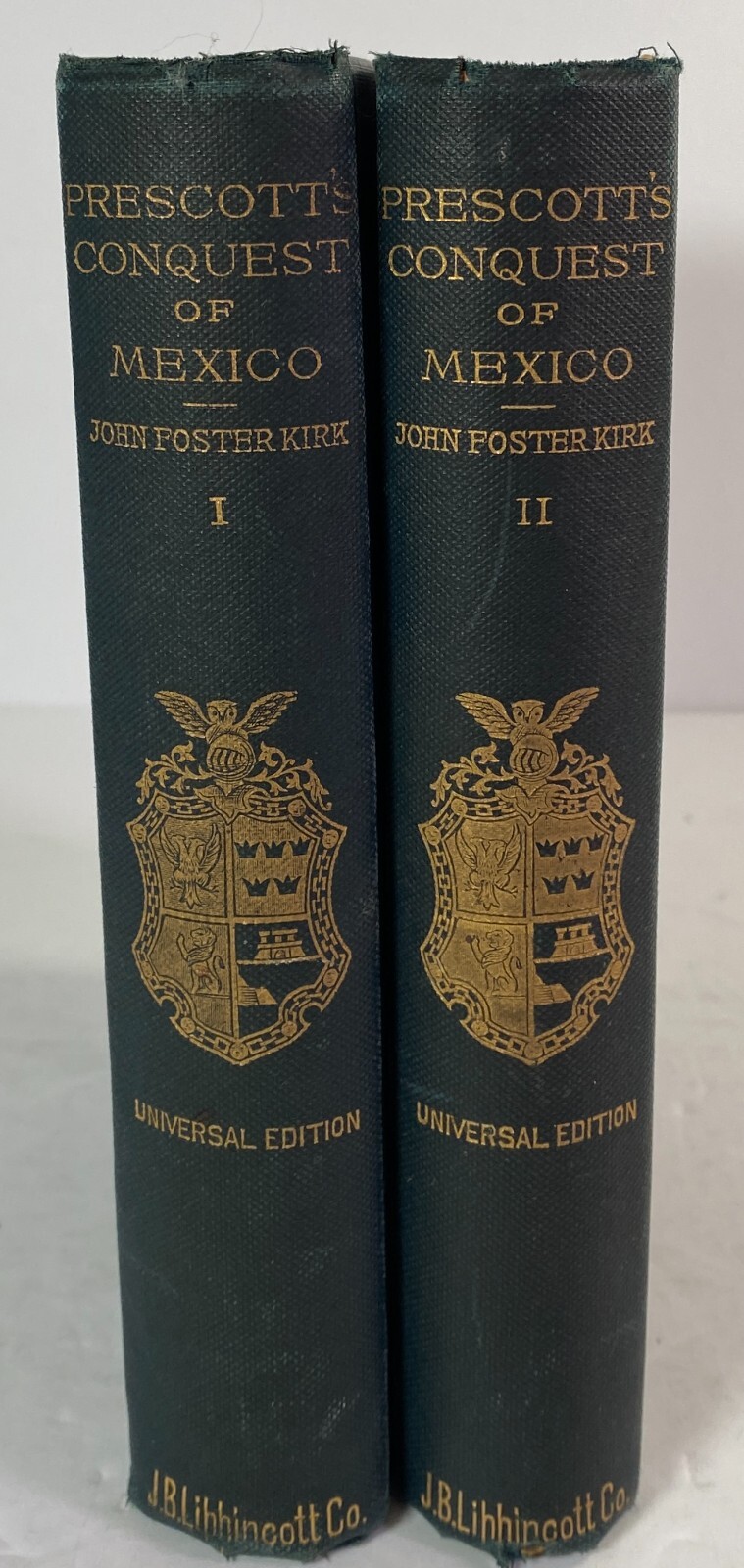 The Conquest of Mexico by William H Prescott, Vol 1 & 2, 1873 Hardcover