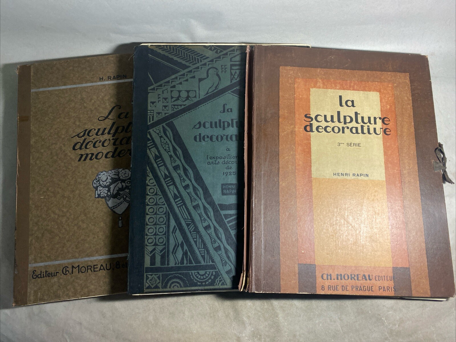 Henri Rapin: La Sculpture Decorative Moderne Complete 1,2,3 Paris Edition / MSR